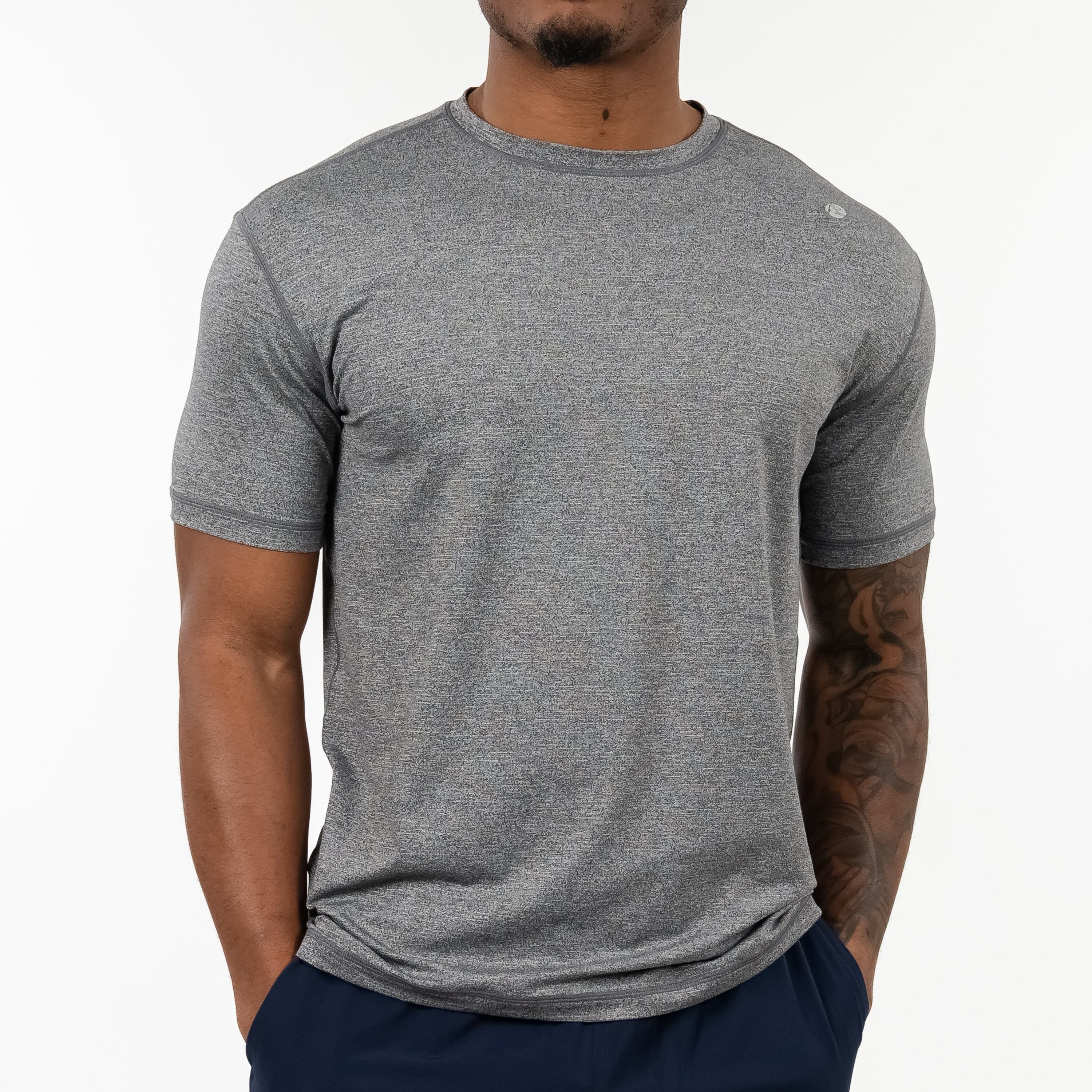 Alternative view of Blitz Tech Tee | Heather - Middie Grey/White