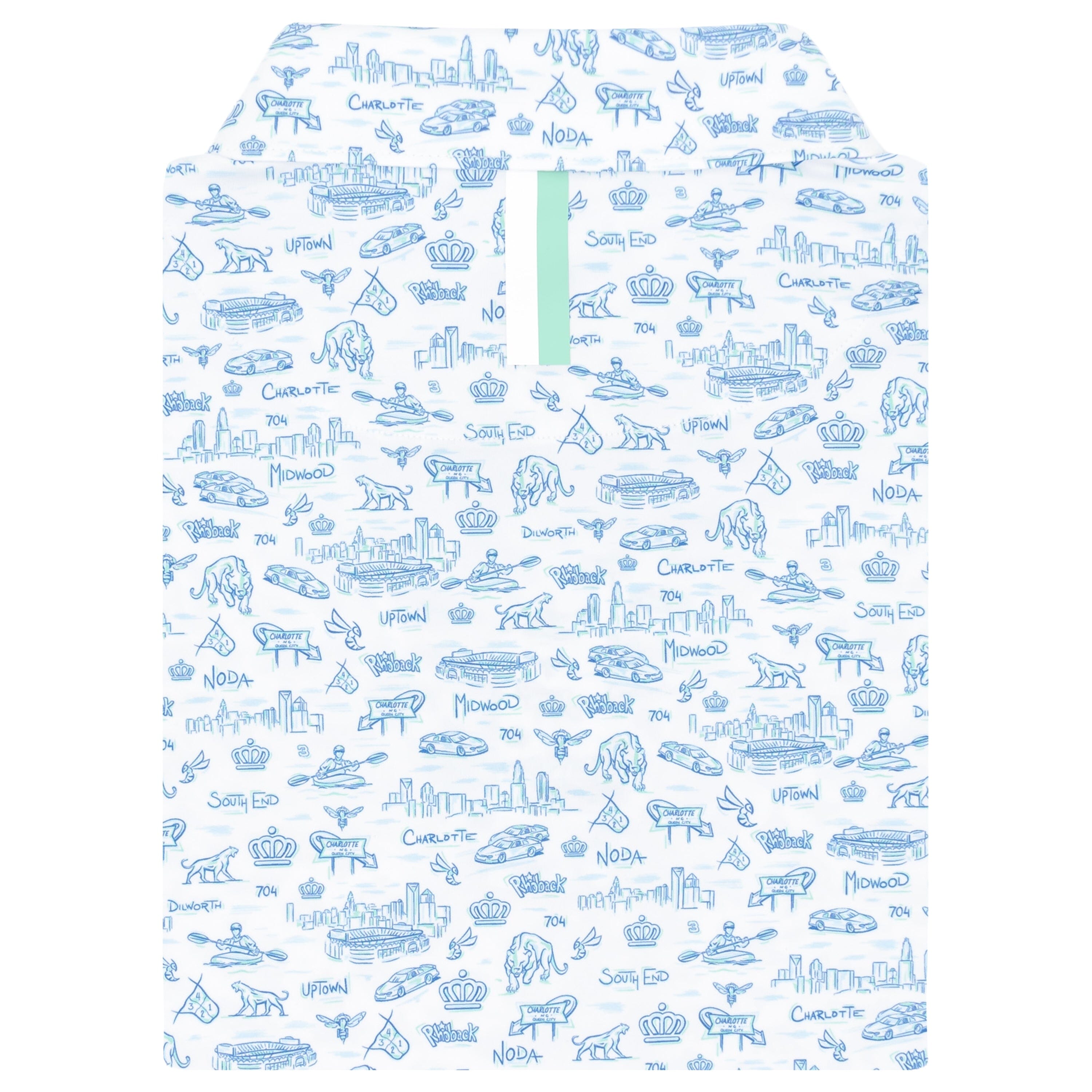 Alternative view of The Mint City | Performance Polo | The Mint City - Caicos Blue/White