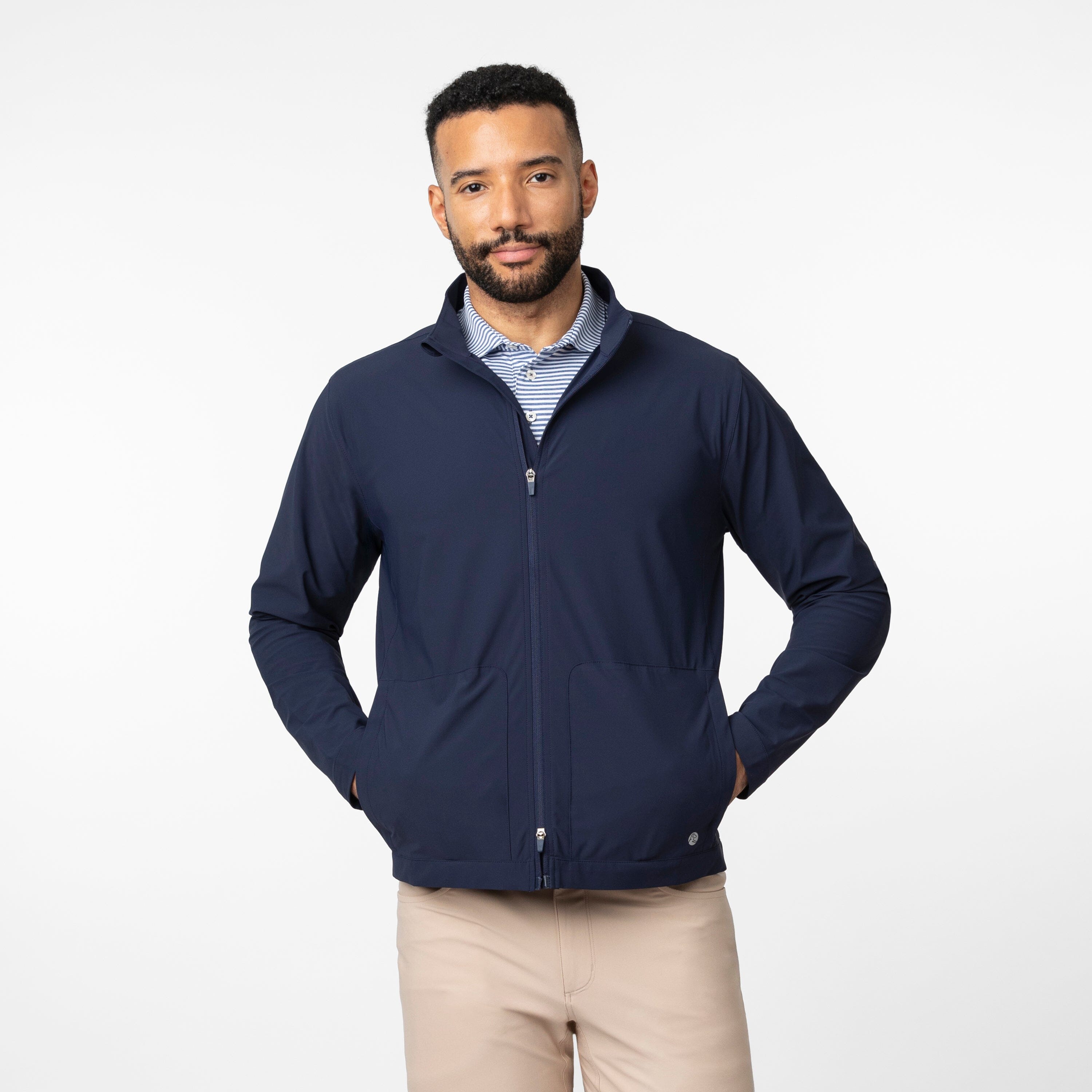 Alternative view of Brookline Lightweight Jacket | Solid - Fleet Navy