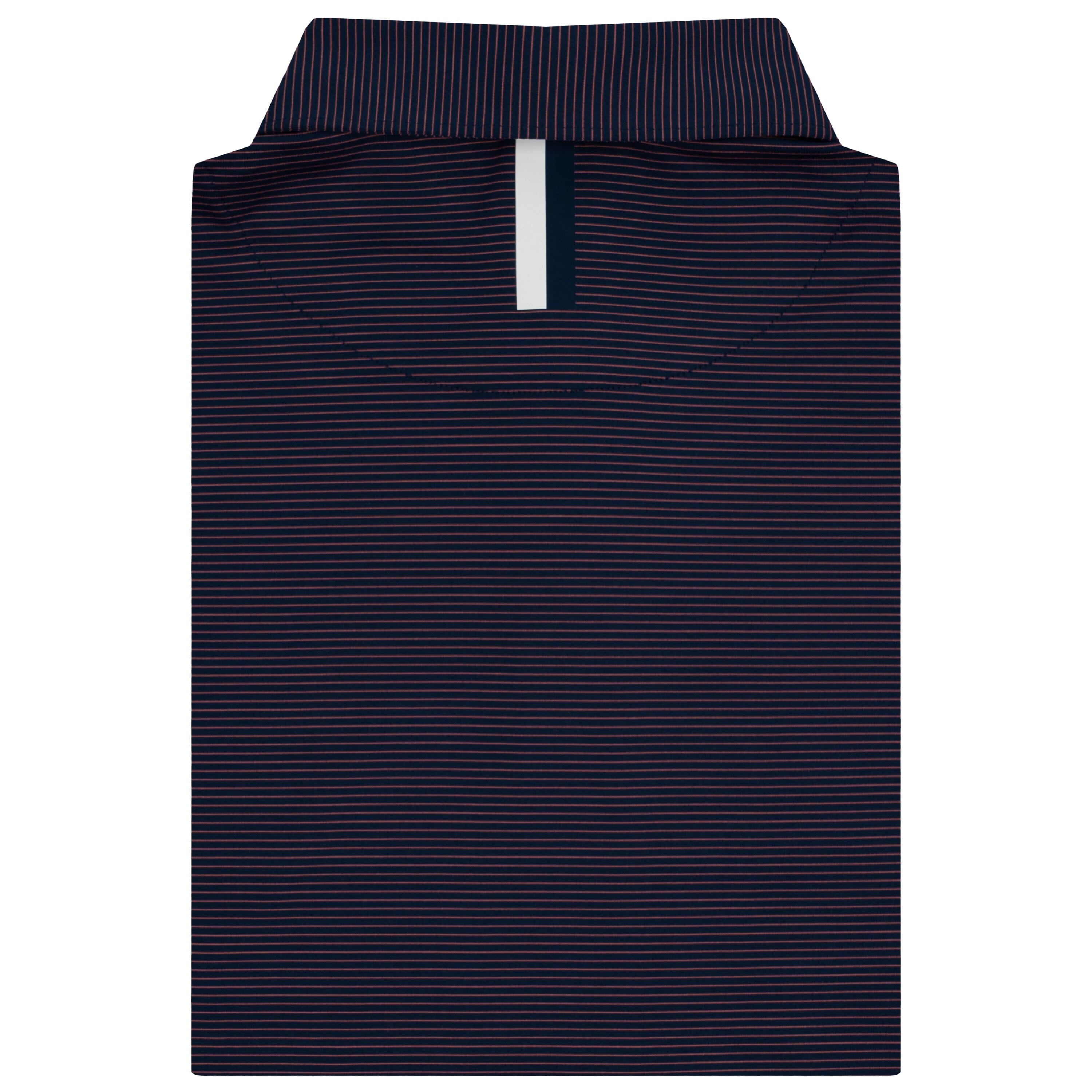 Alternative view of The Shell Stripe | Long Sleeve Performance Polo | The Shell Stripe - Fleet Navy/Rouge Red
