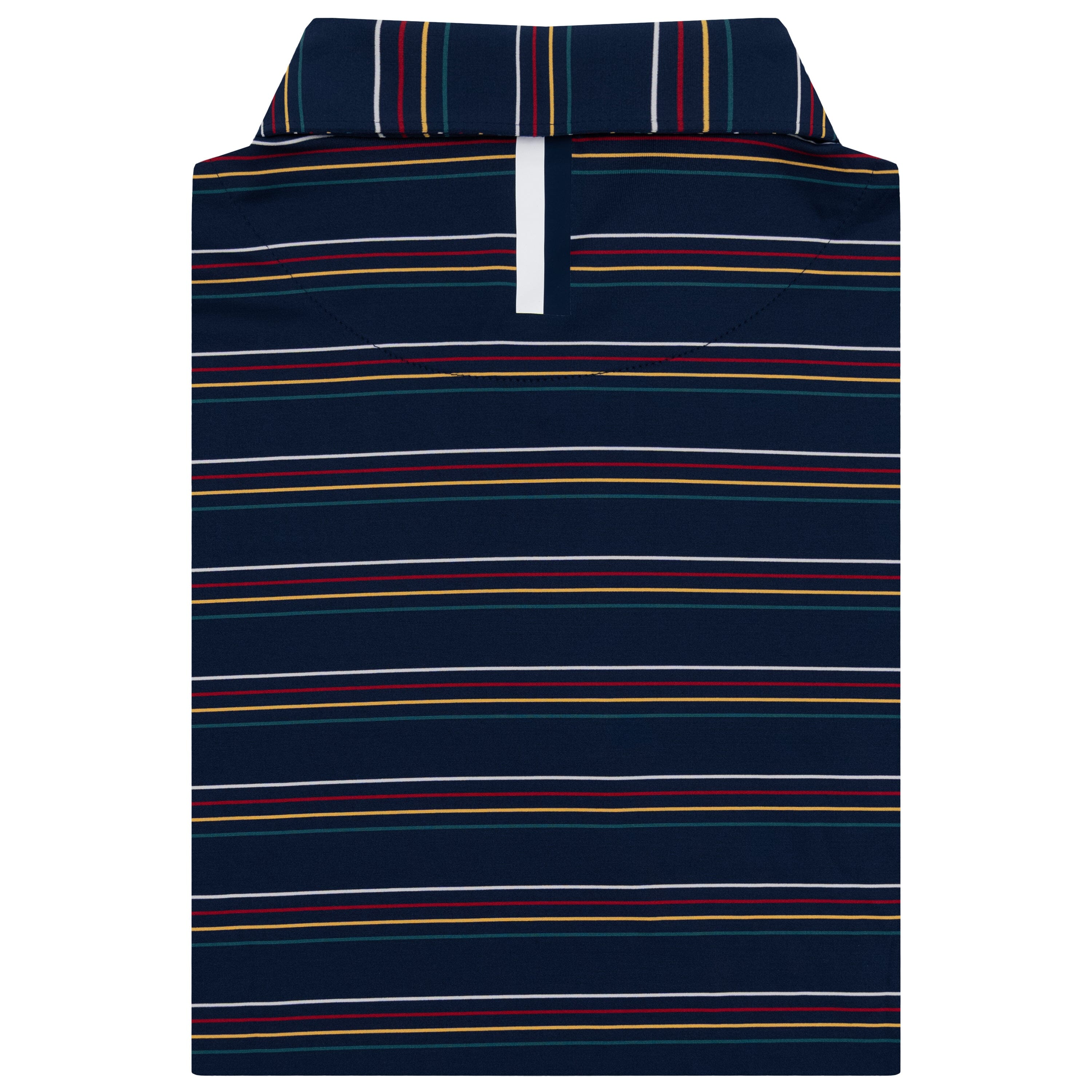Alternative view of The Ivy Stripe | Long Sleeve Performance Polo | The Ivy Stripe - Fleet Navy/Midnight Green