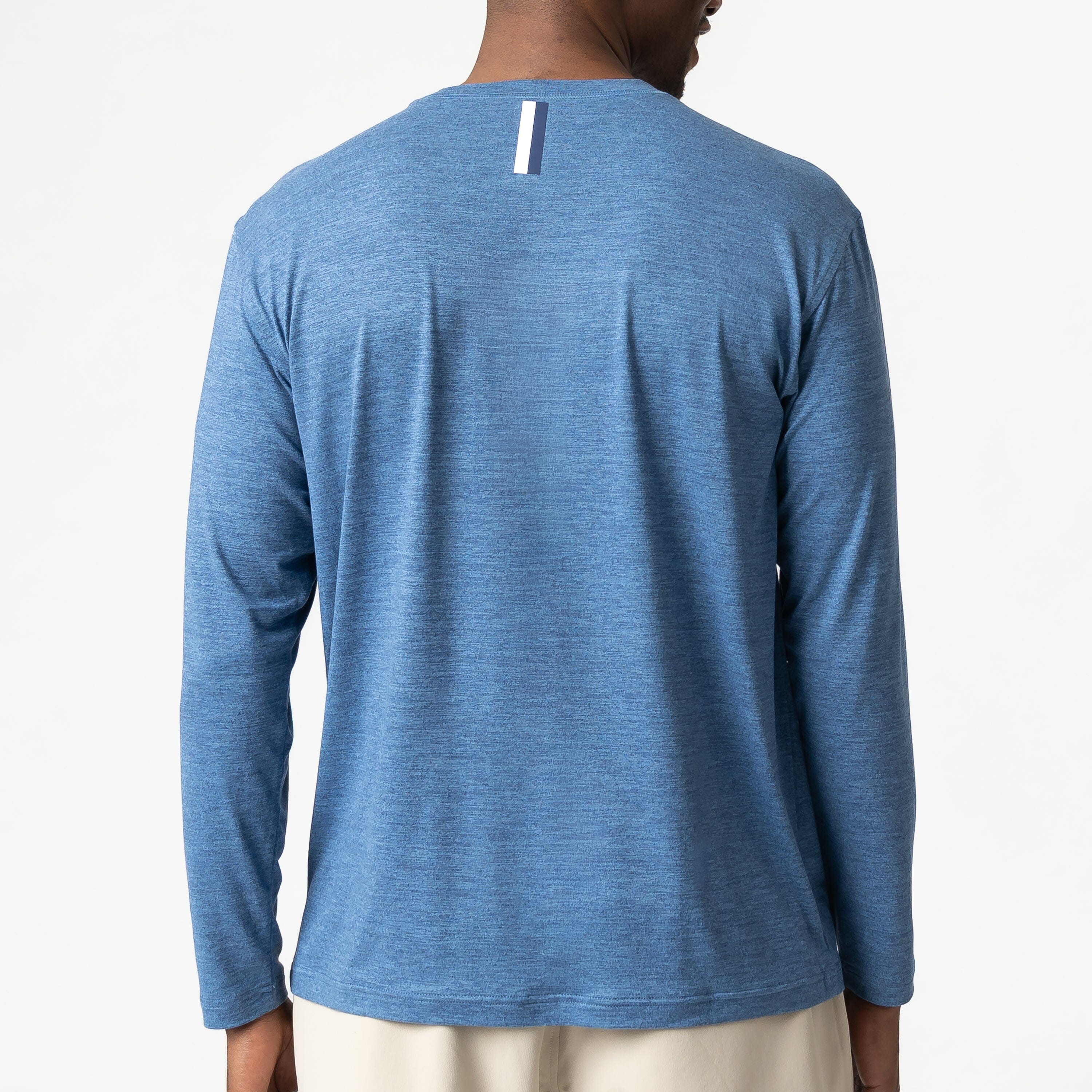 Alternative view of Tailwind Performance Long Sleeve Tee | Heather - Coastal Blue/Potomac Blue