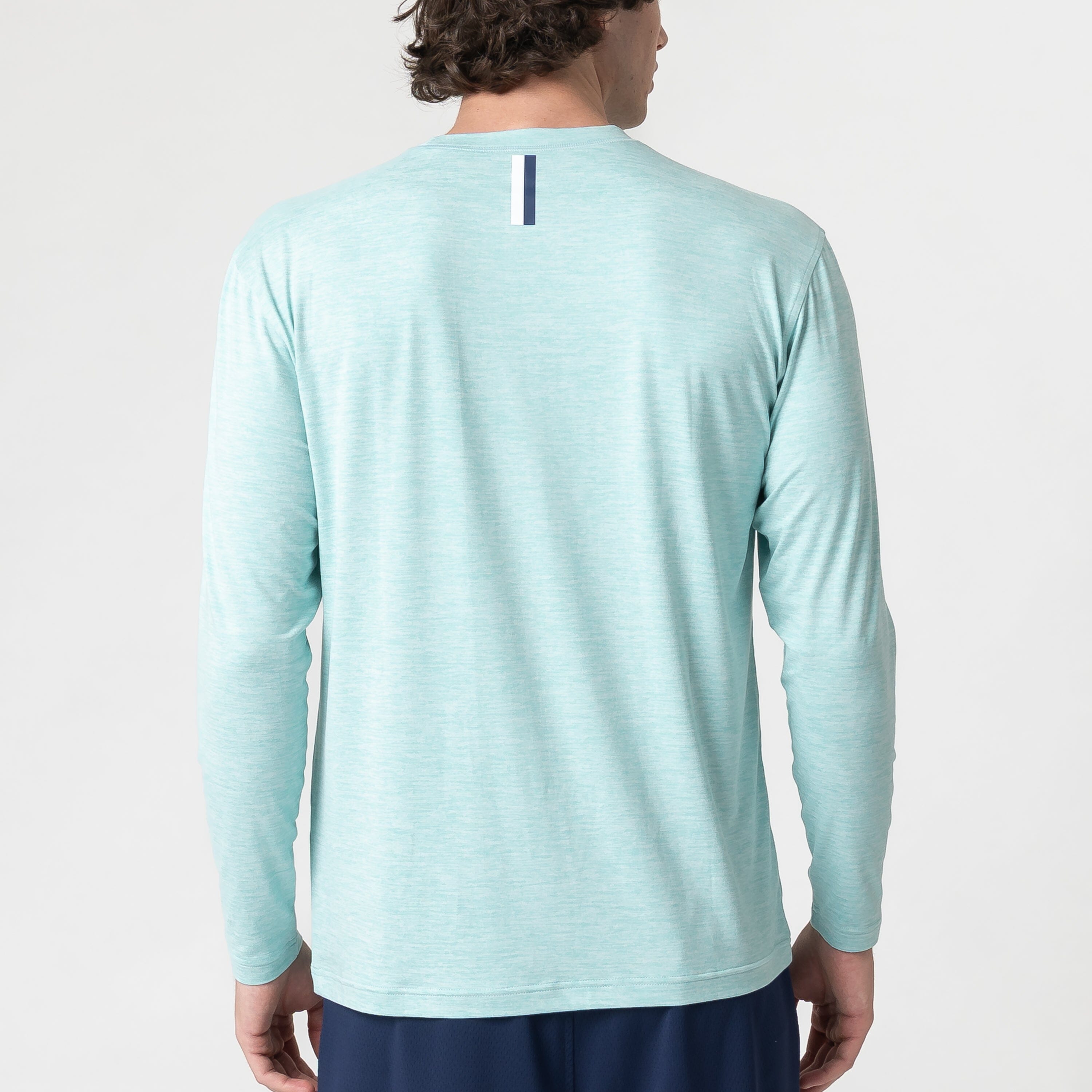 Alternative view of Tailwind Performance Long Sleeve Tee | Heather - Antigua Green/White