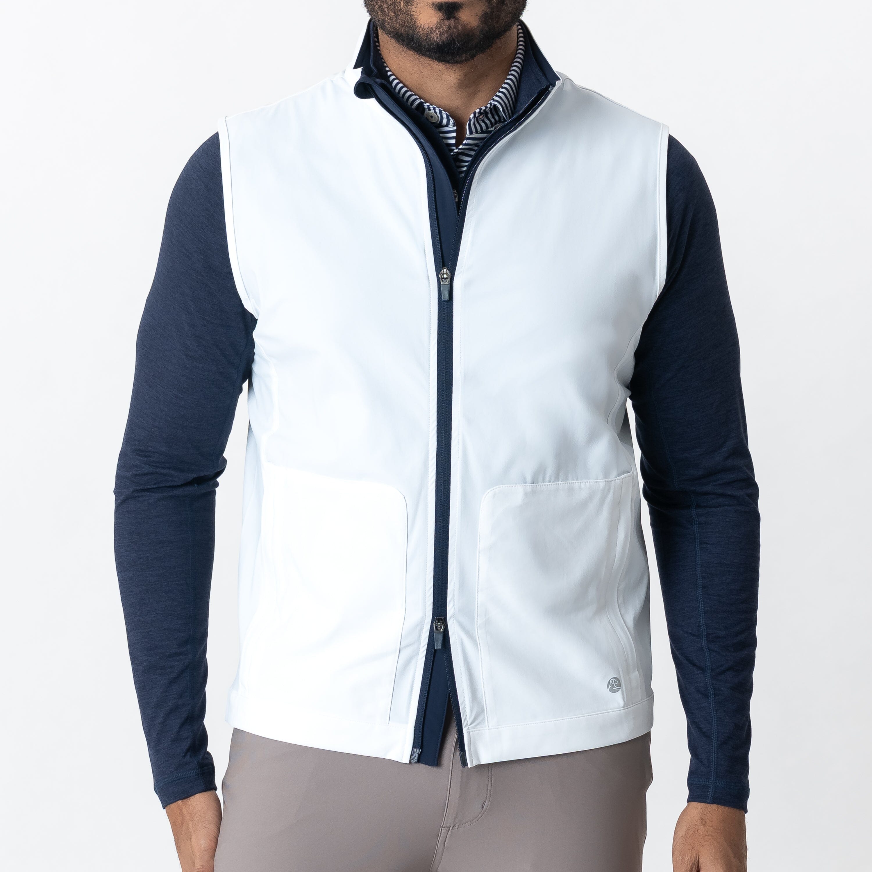 Brookline Lightweight Vest | Solid - White/Fleet Navy