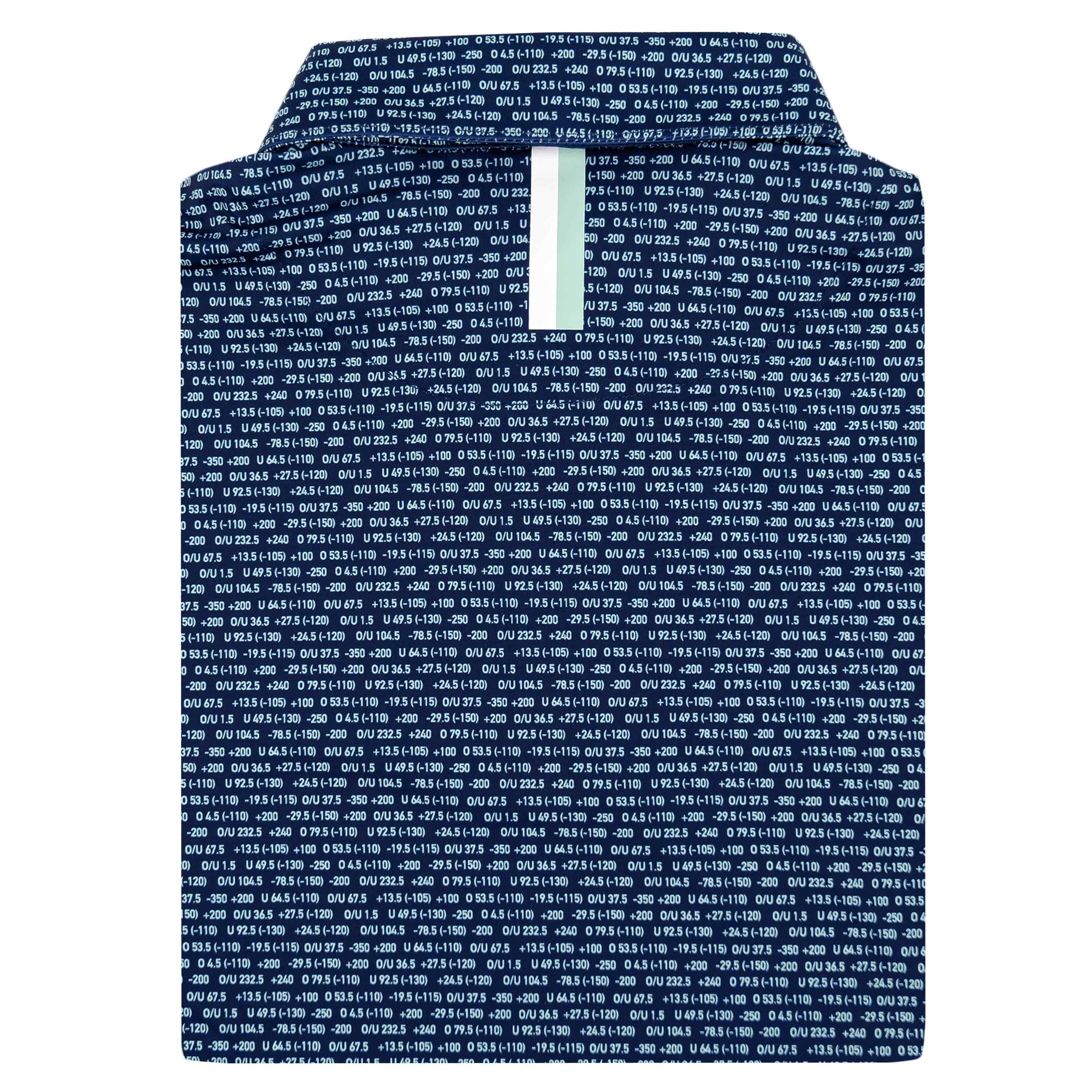 Alternative view of The Moneyline | Performance Polo | The Moneyline - Admiral Navy/Mint Green