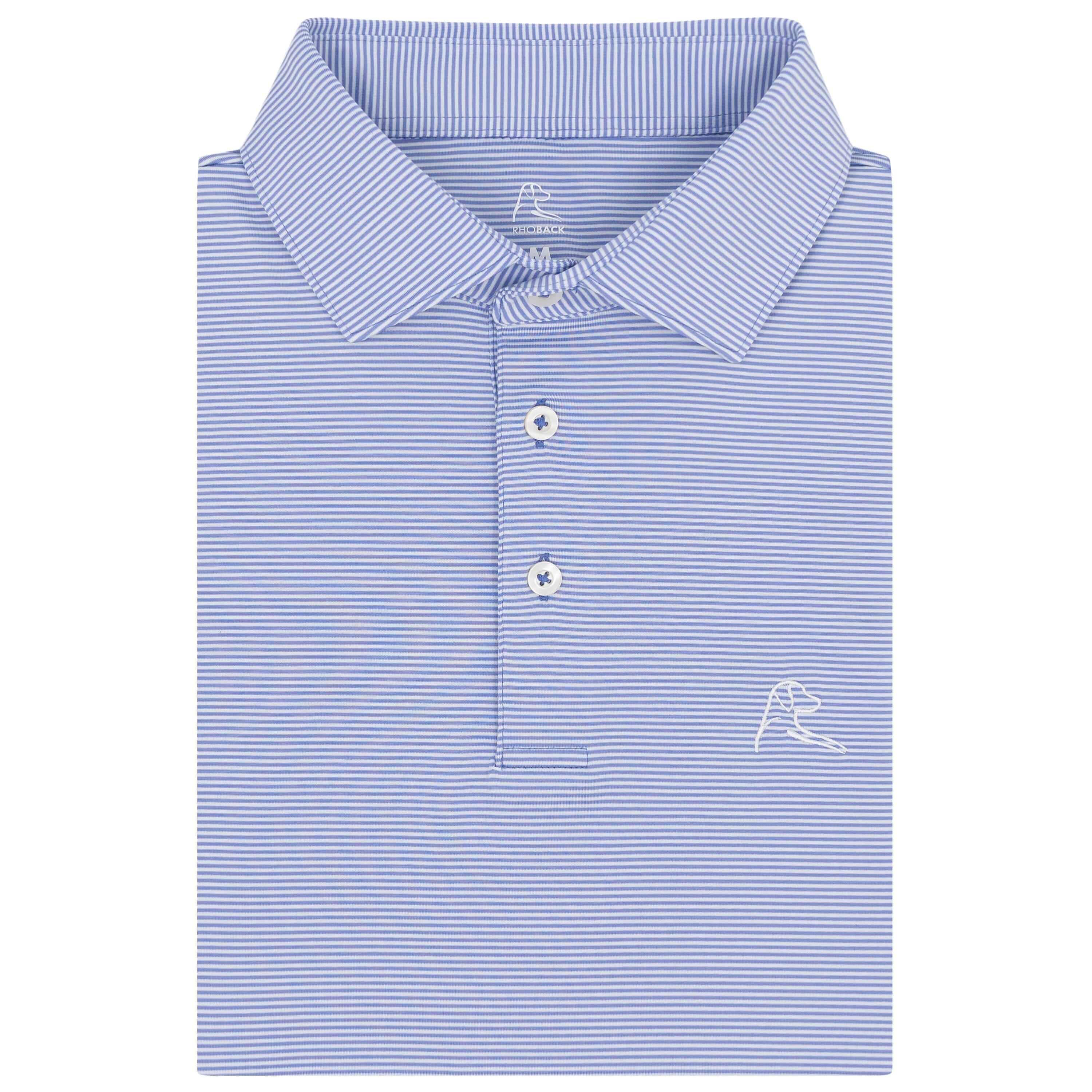 The Crispy Stripe | Performance Polo | The Crispy Stripe - Lavender Blue/White