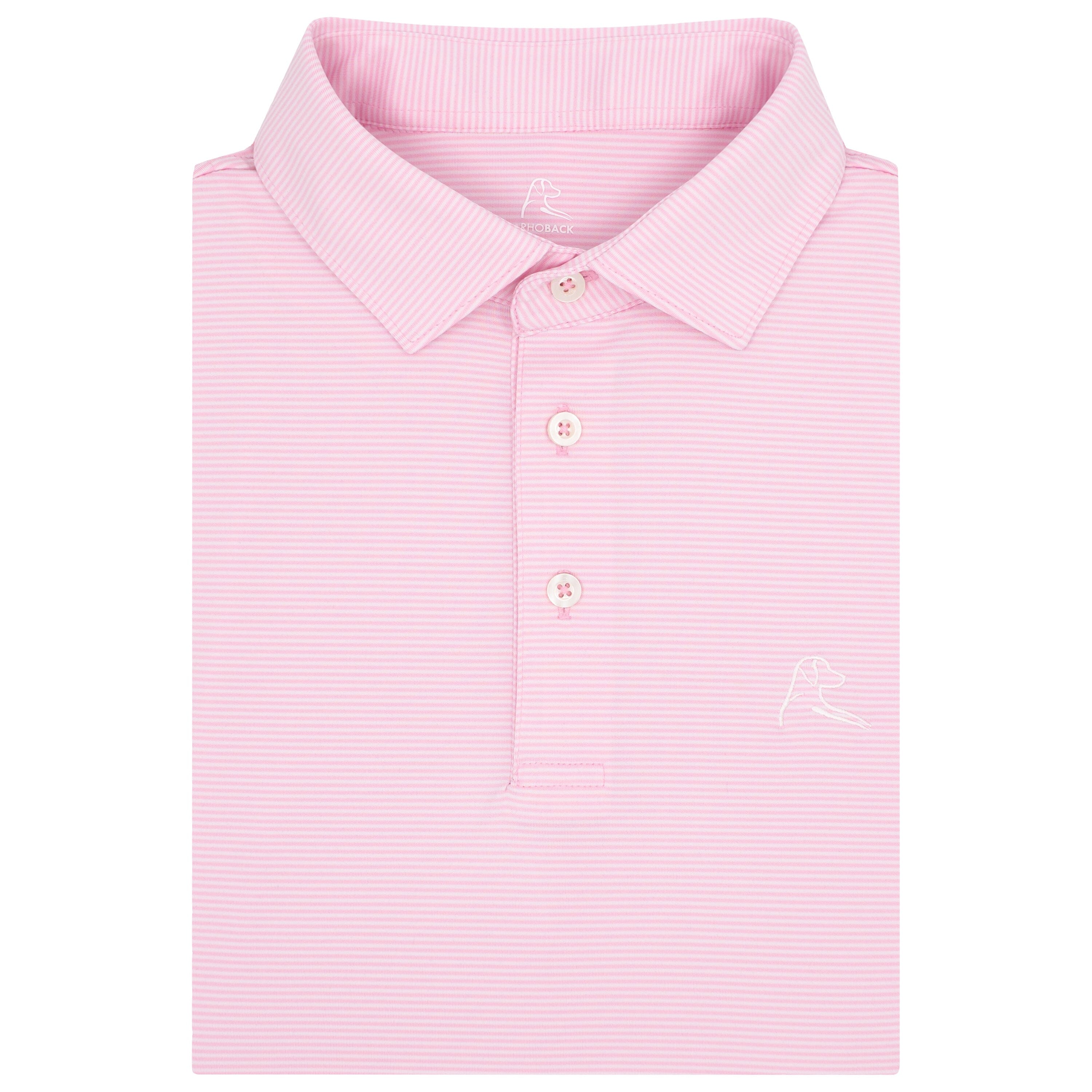 The Crispy Stripe | Performance Polo | The Crispy Stripe - Lotus Pink/White