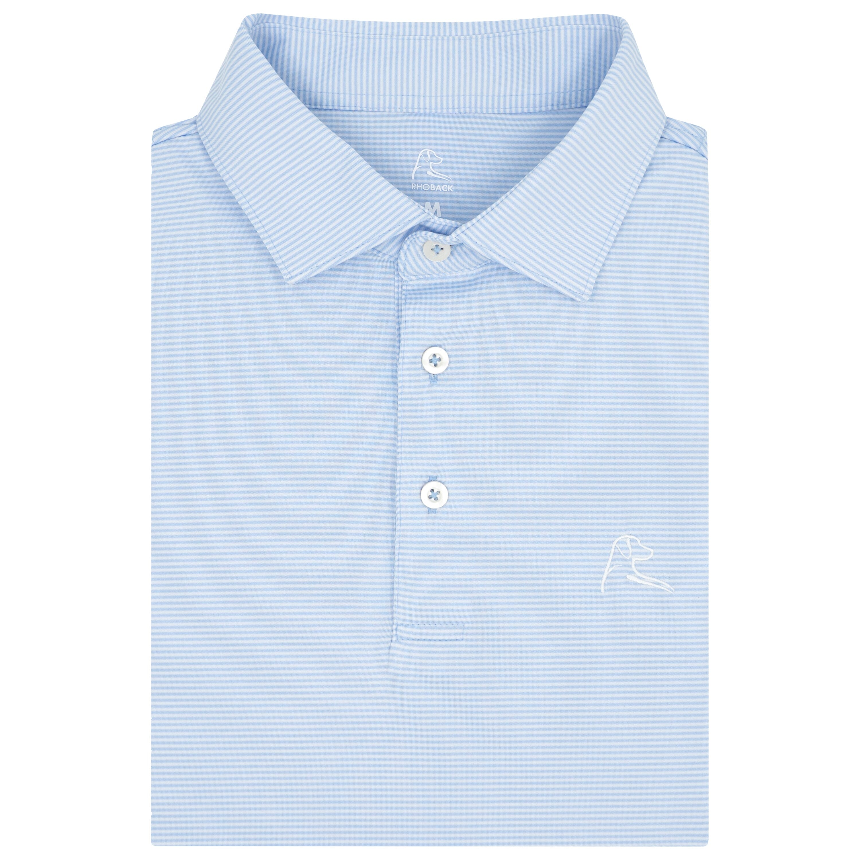The Crispy Stripe | Performance Polo | The Crispy Stripe - Oxford Blue/White