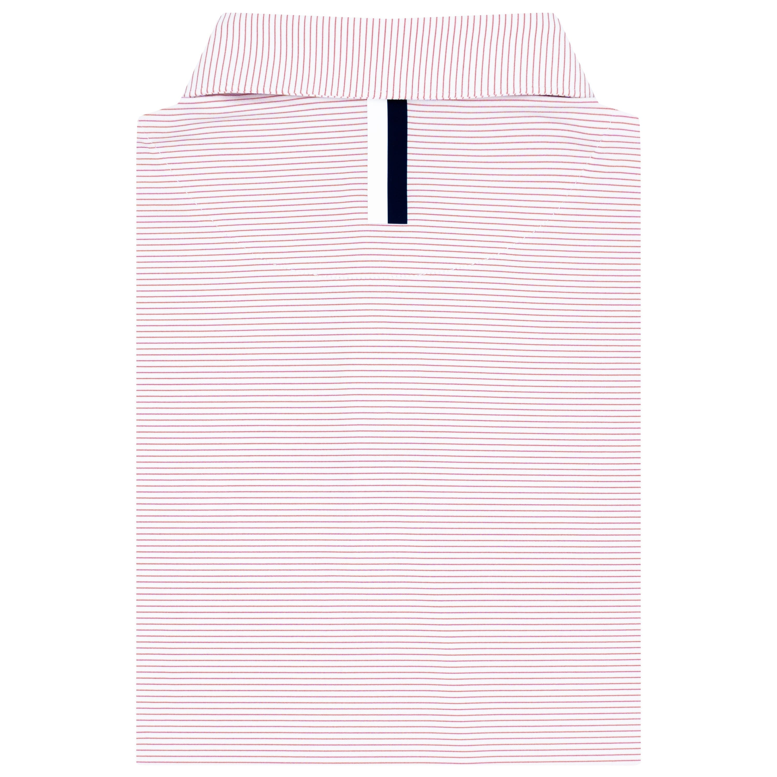 Alternative view of The Shell Stripe | Performance Polo | The Shell Stripe - White/Rouge Red