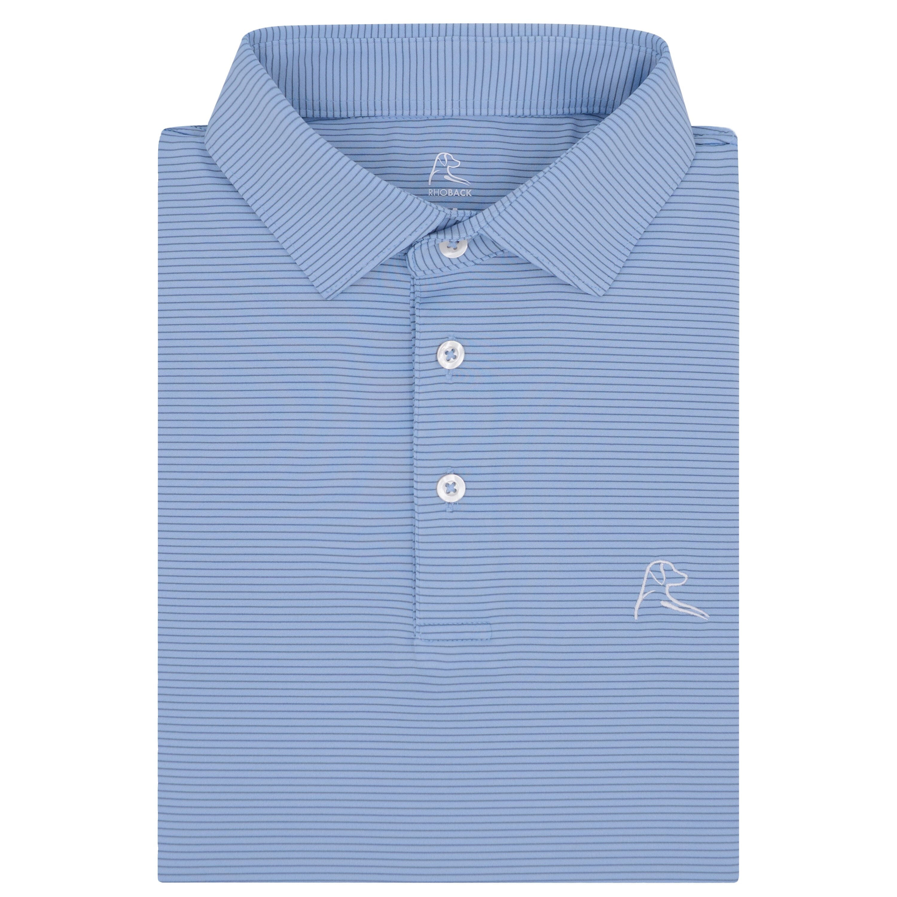 The Shell Stripe | Performance Polo | The Shell Stripe - Oxford Blue/Coastal Blue