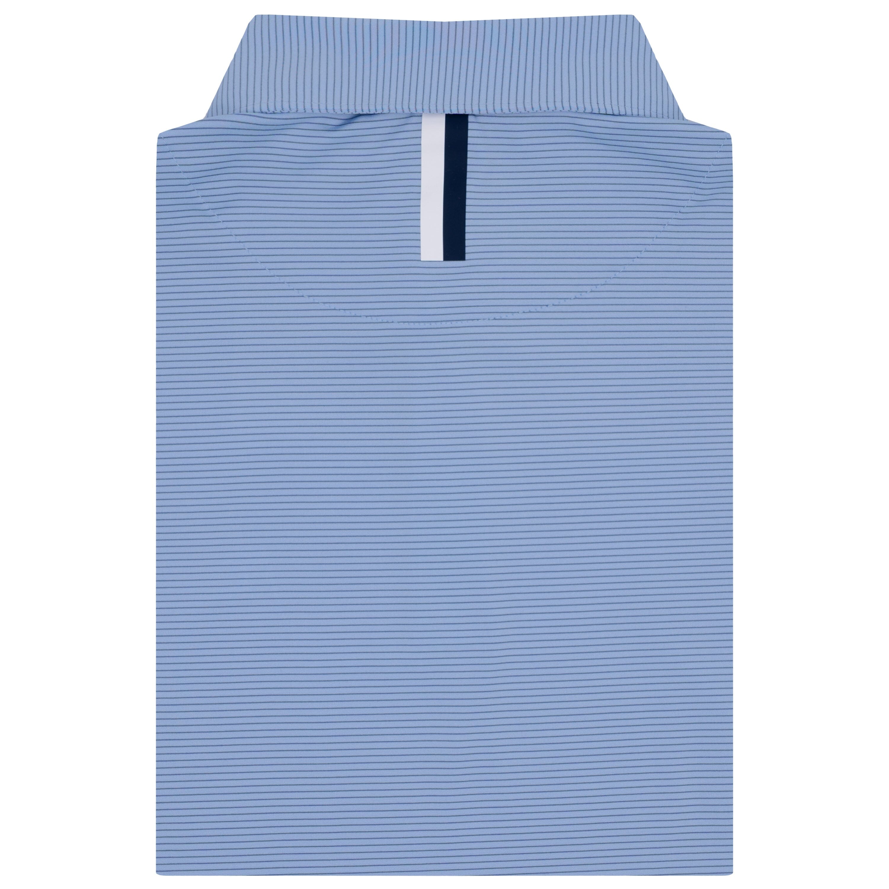Alternative view of The Shell Stripe | Performance Polo | The Shell Stripe - Oxford Blue/Coastal Blue