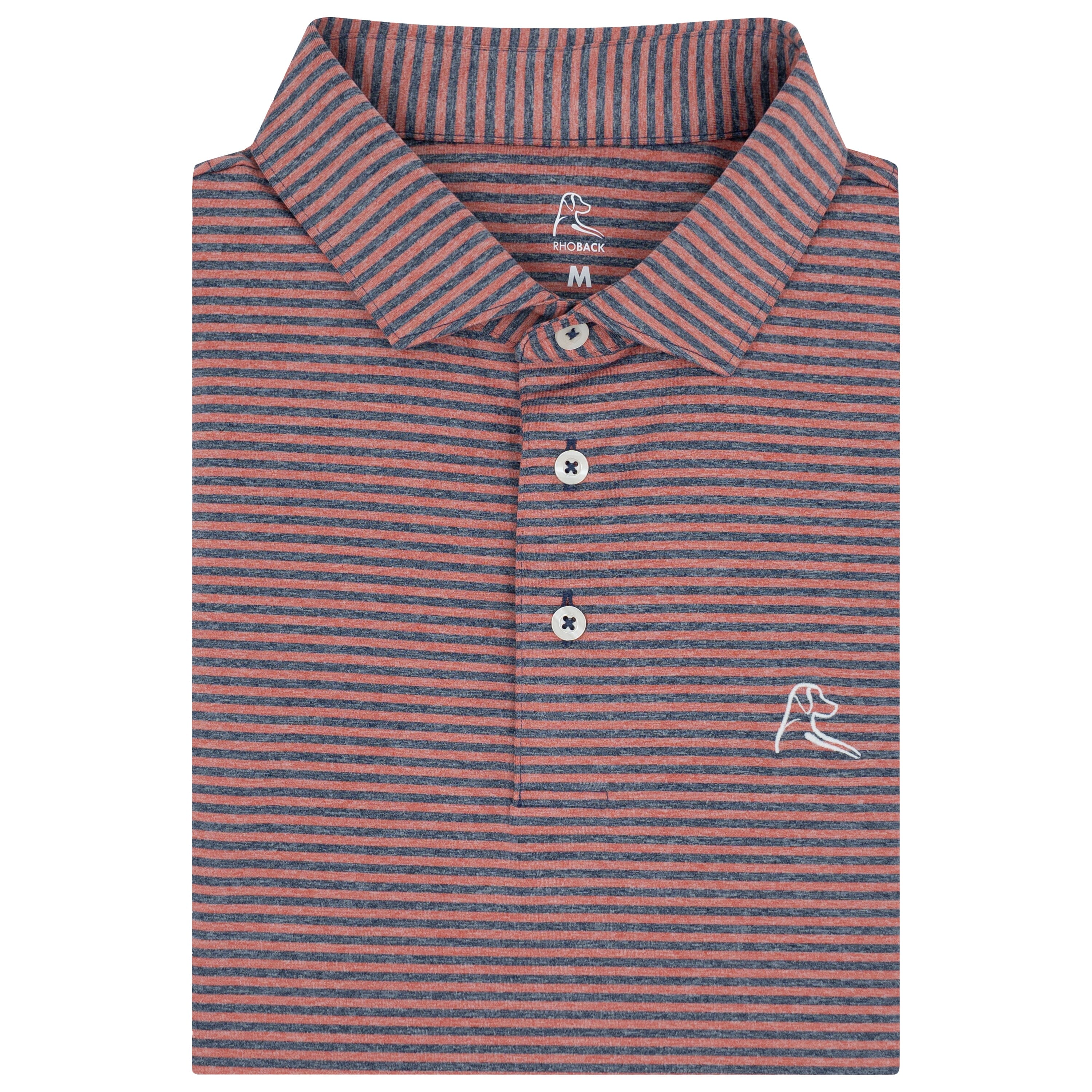 The Barts Heather Stripe | Performance Polo | The Barts Heather Stripe - Rouge Red/Fleet Navy
