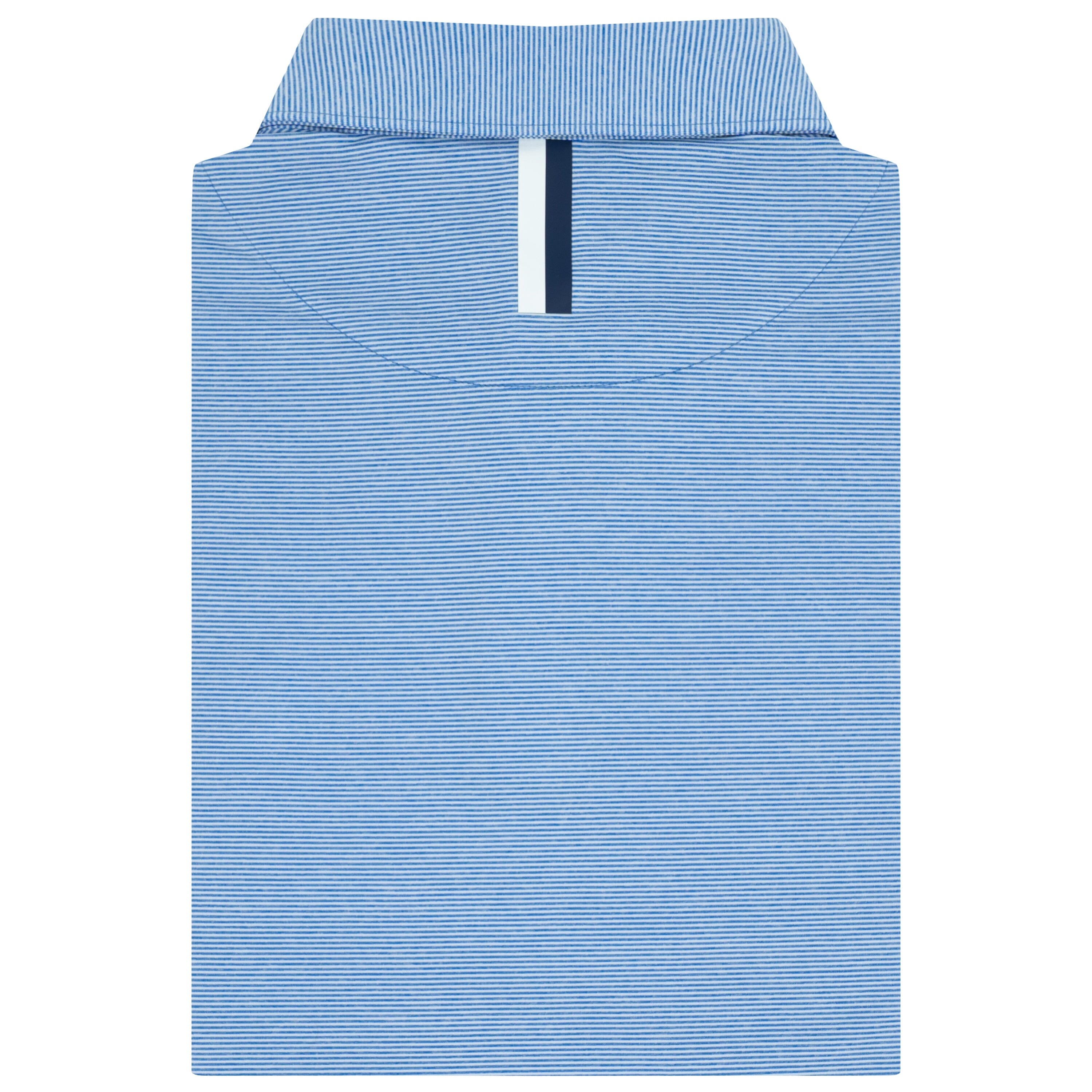 Alternative view of The Whaler Heather Stripe | Performance Polo | The Whaler Heather Stripe - Bunker Blue/White
