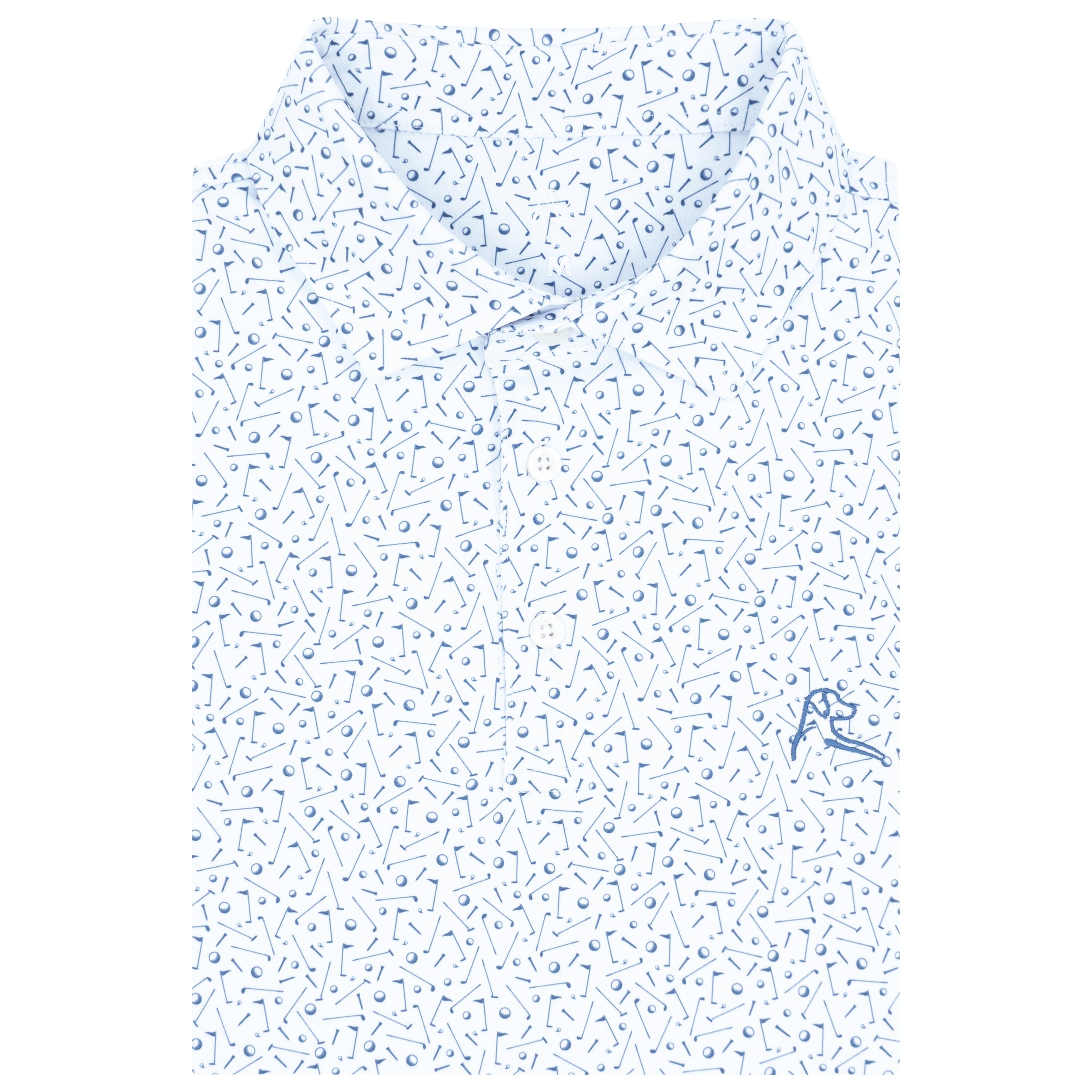 The Mulligan | Performance Polo | The Mulligan - White/Coastal Blue