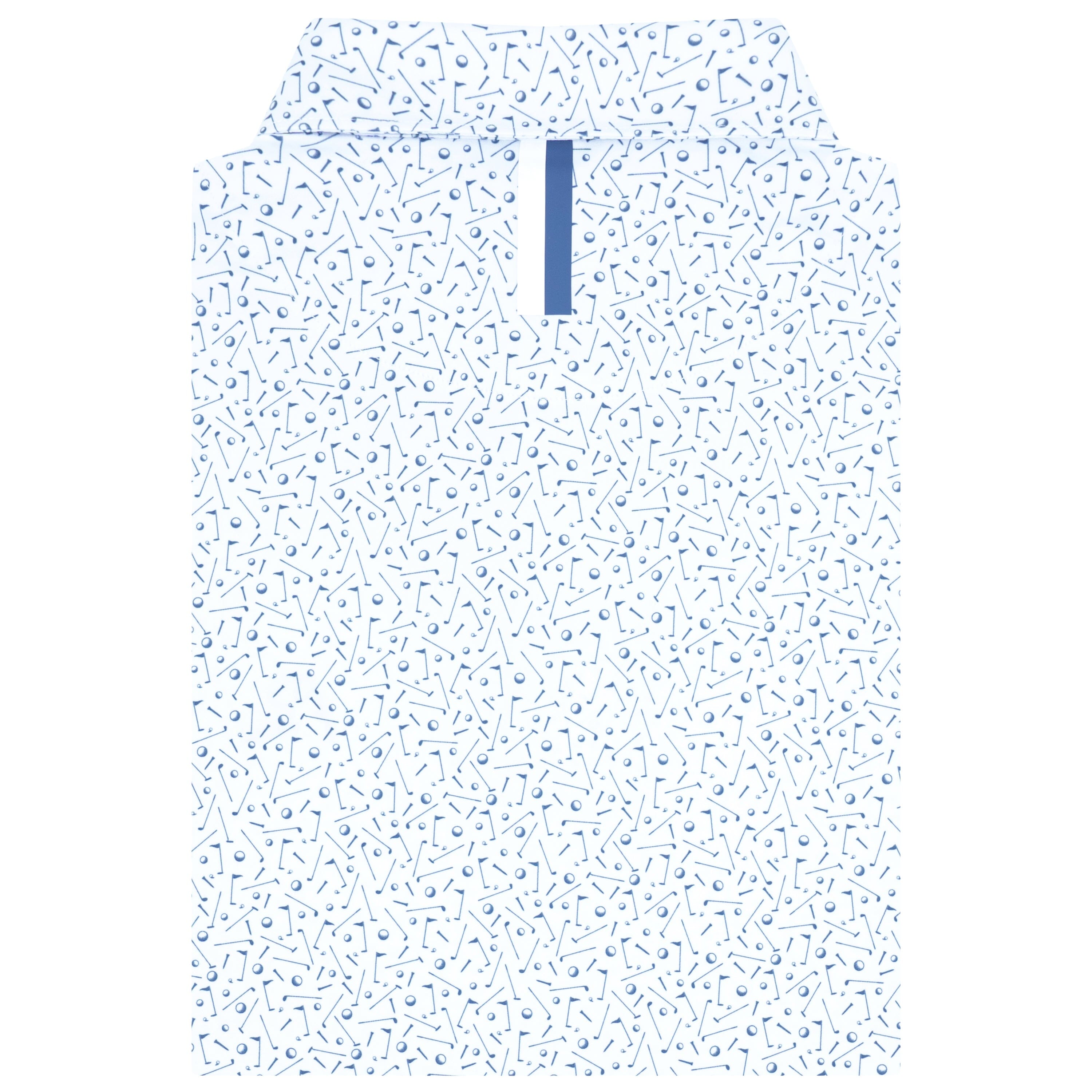 Alternative view of The Mulligan | Performance Polo | The Mulligan - White/Coastal Blue