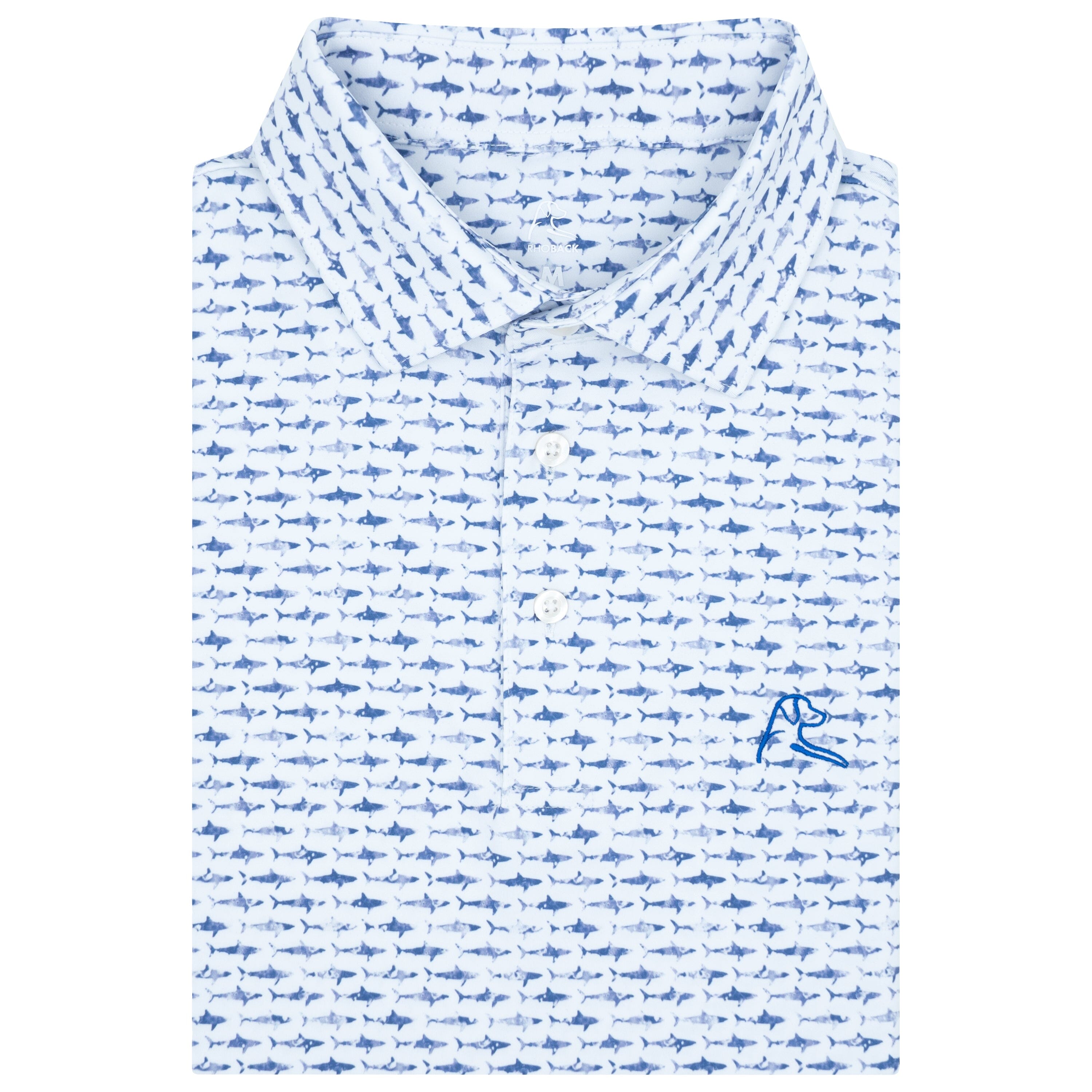 The Shark | Performance Polo | The Shark - White/Lavender Blue