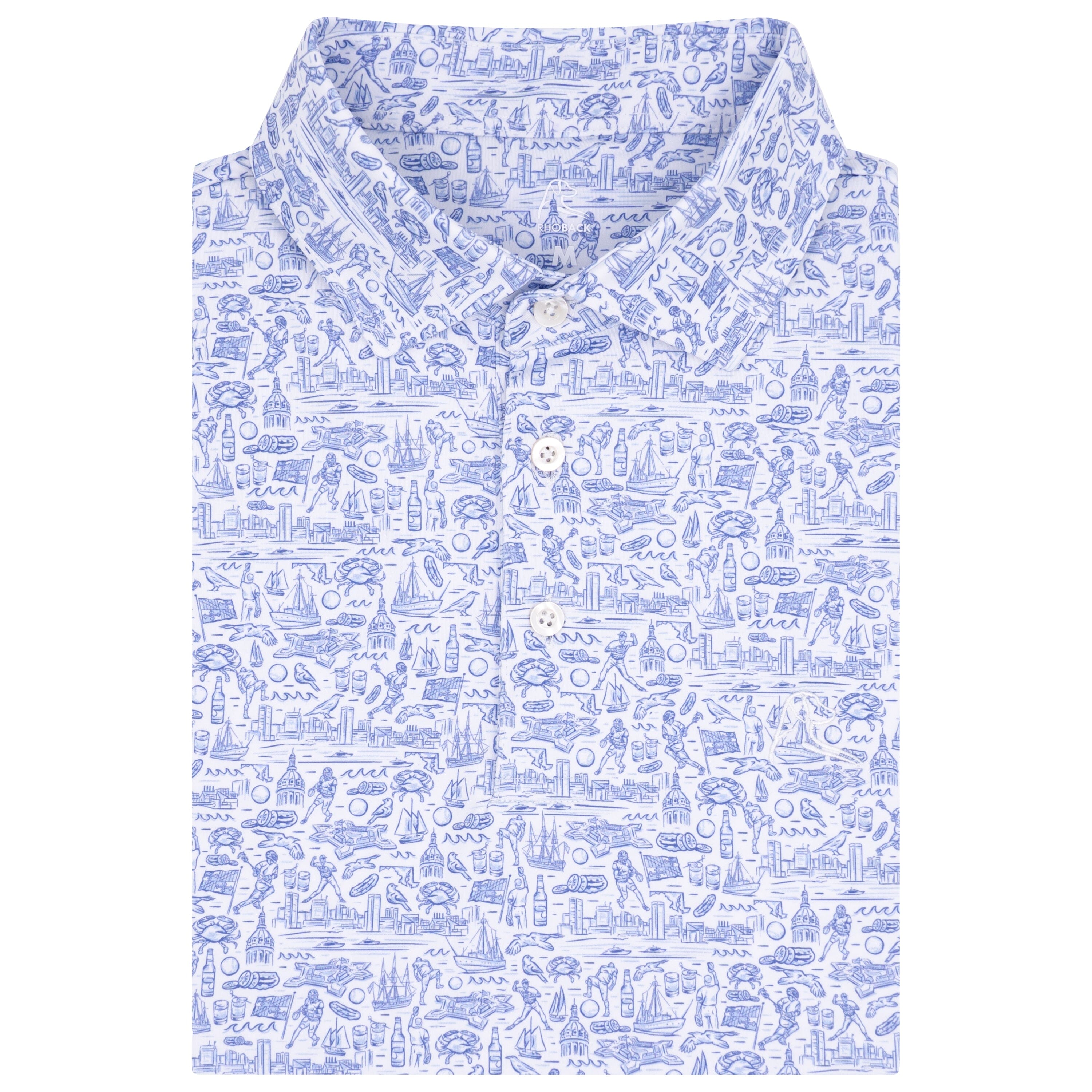 The Hon | Performance Polo | The Hon - White/Lavender Blue - MD