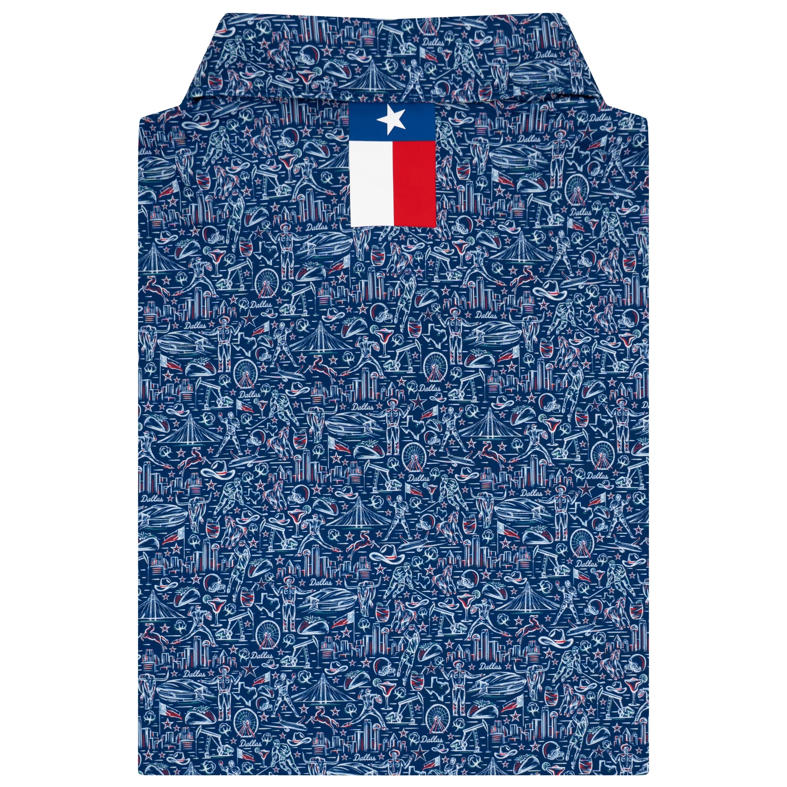 Alternative view of The DFW | Performance Polo | The DFW - Shoal Blue/White - TX