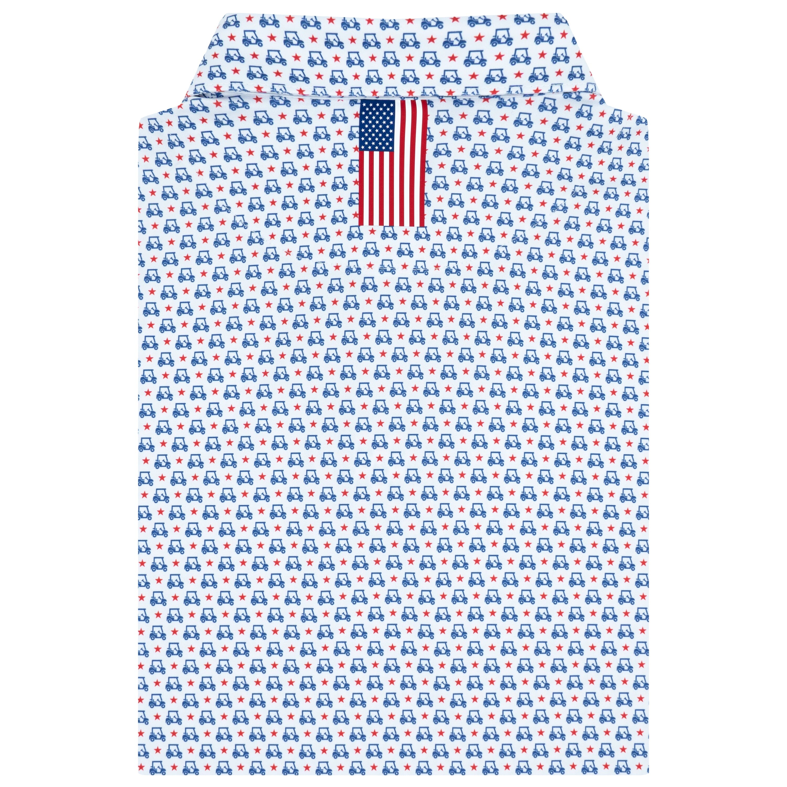 Alternative view of The Stars & Carts | Performance Polo | The Stars & Carts - White/Short Stop Blue - USA
