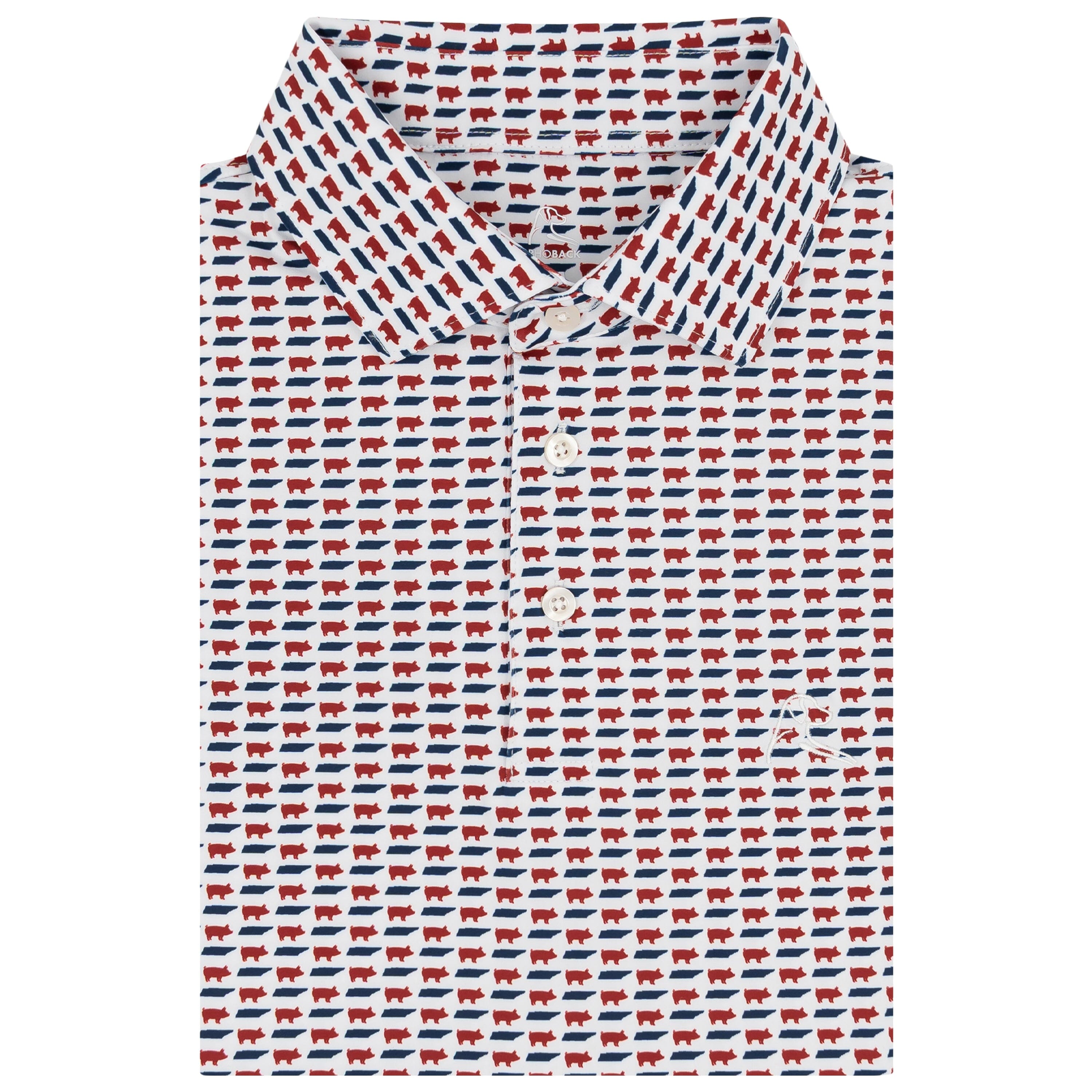 The Tennessee BBQ | Performance Polo | The Tennessee BBQ - White/Bold Red - TN