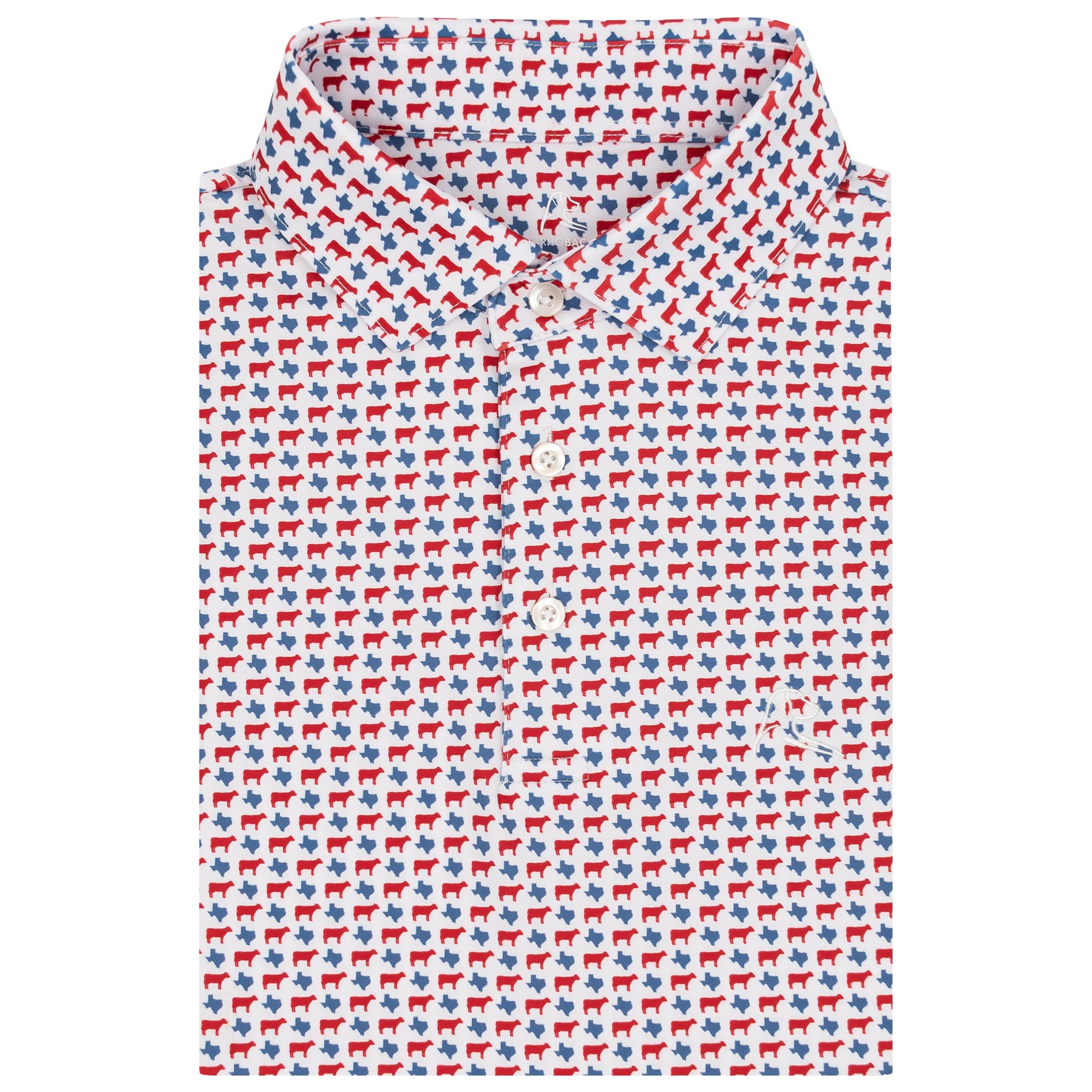 The Texas BBQ | Performance Polo | The Texas BBQ - White/Roar Red - TX