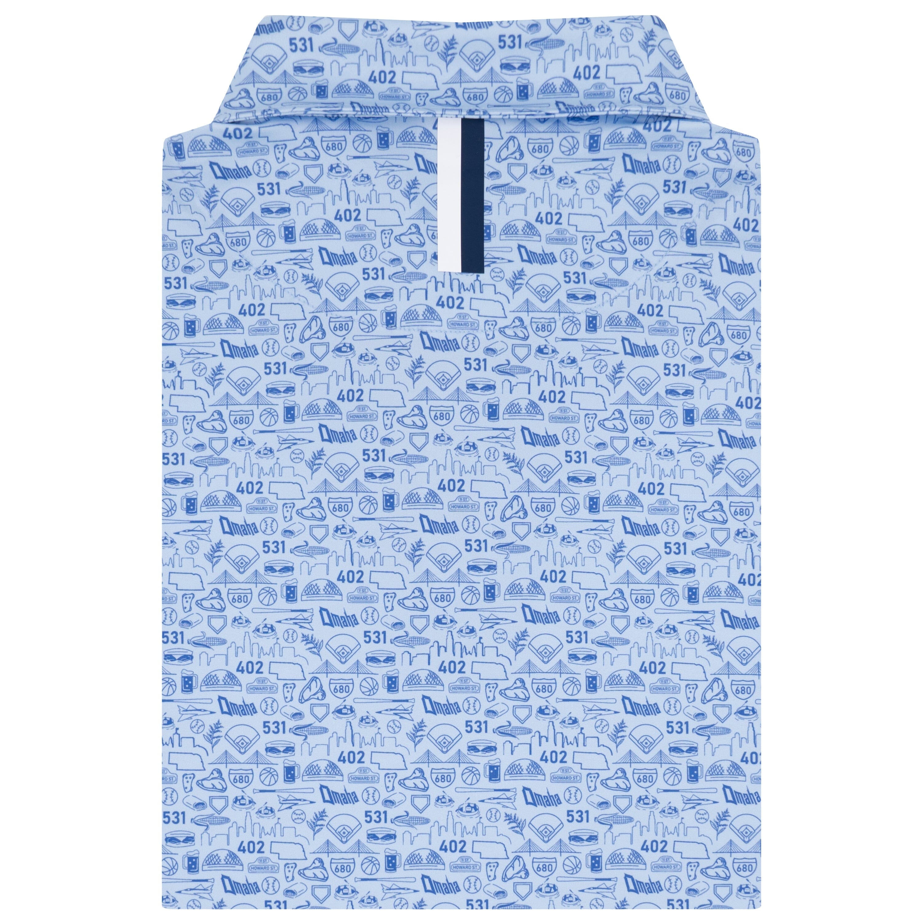 Alternative view of The Omaha | Performance Polo | The Omaha - Baby Blue/Bunker Blue