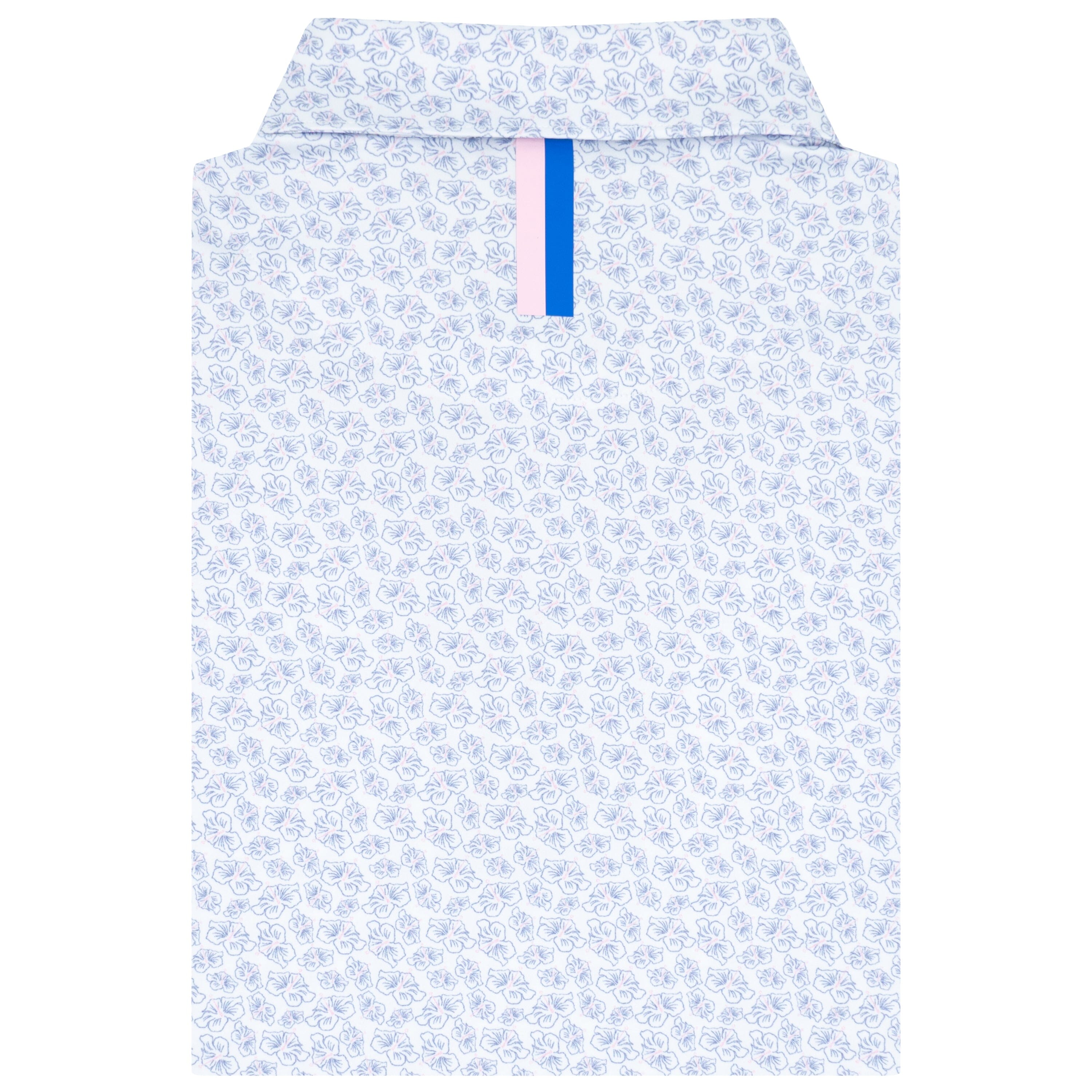Alternative view of The Island Blossom | Performance Polo | The Island Blossom - White/Bunker Blue