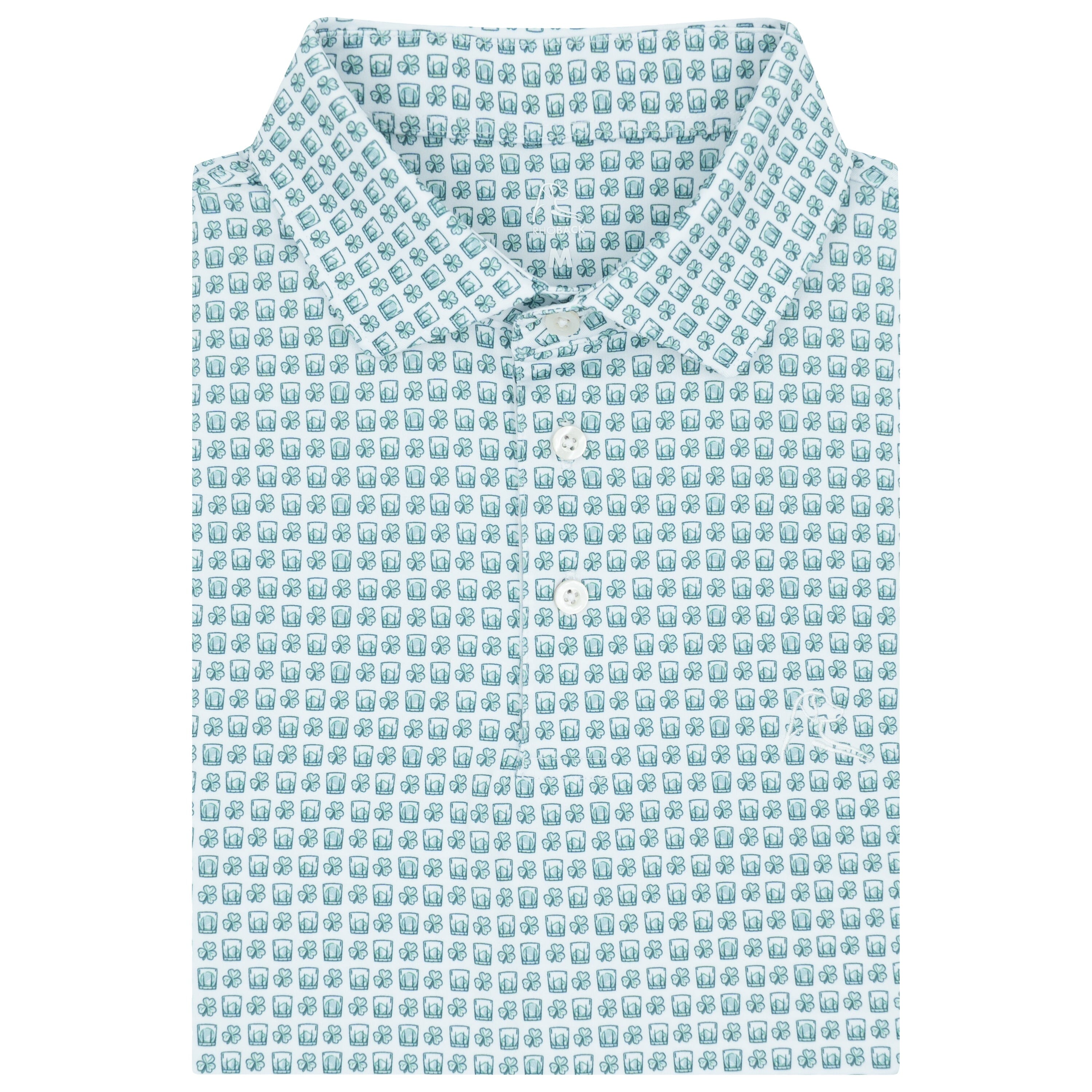 The On The Sham-Rocks | Performance Polo | The On The Sham-Rocks - White/Antigua Green