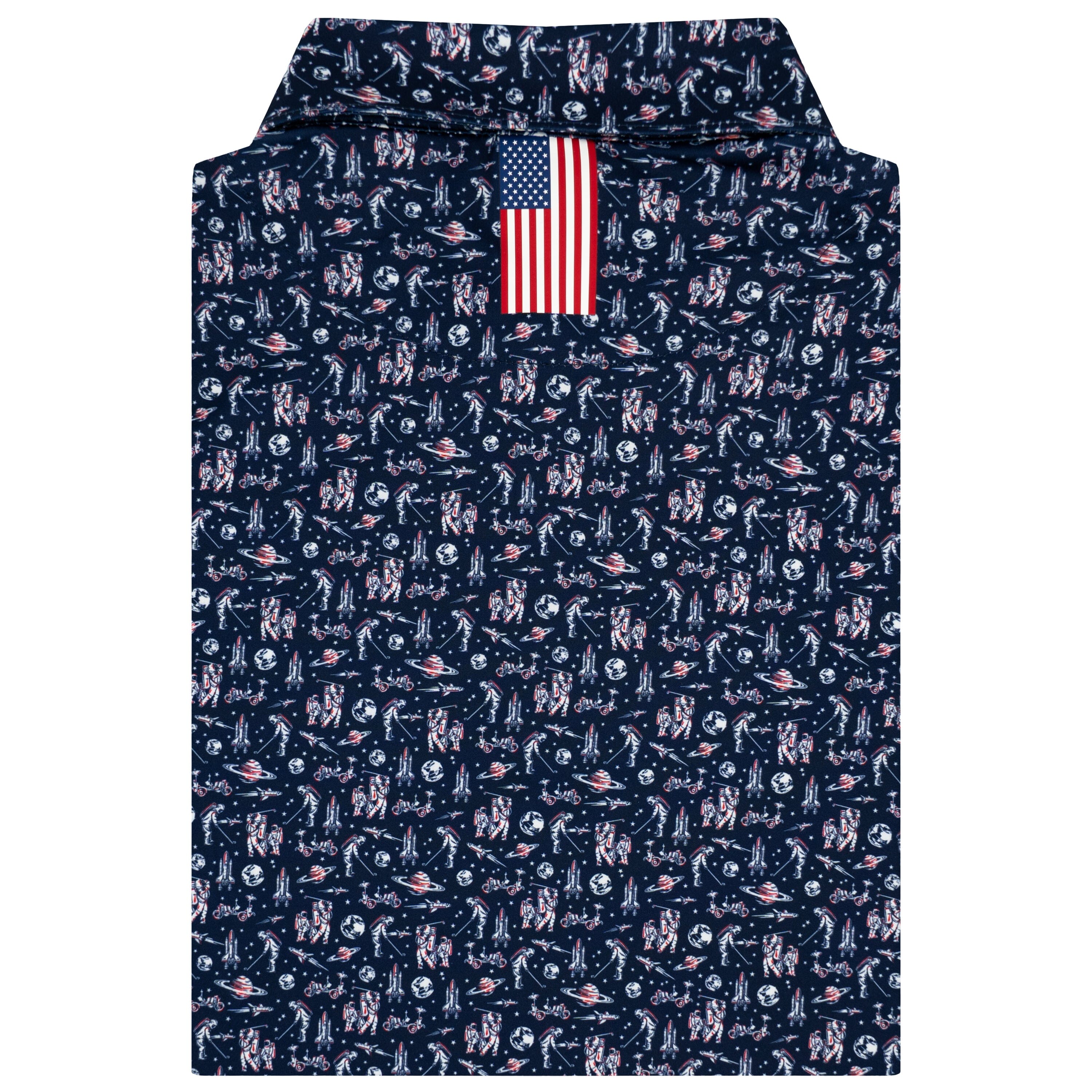 Alternative view of The Moon Bogey | Performance Polo | The Moon Bogey - Admiral Navy/Classic Red - USA