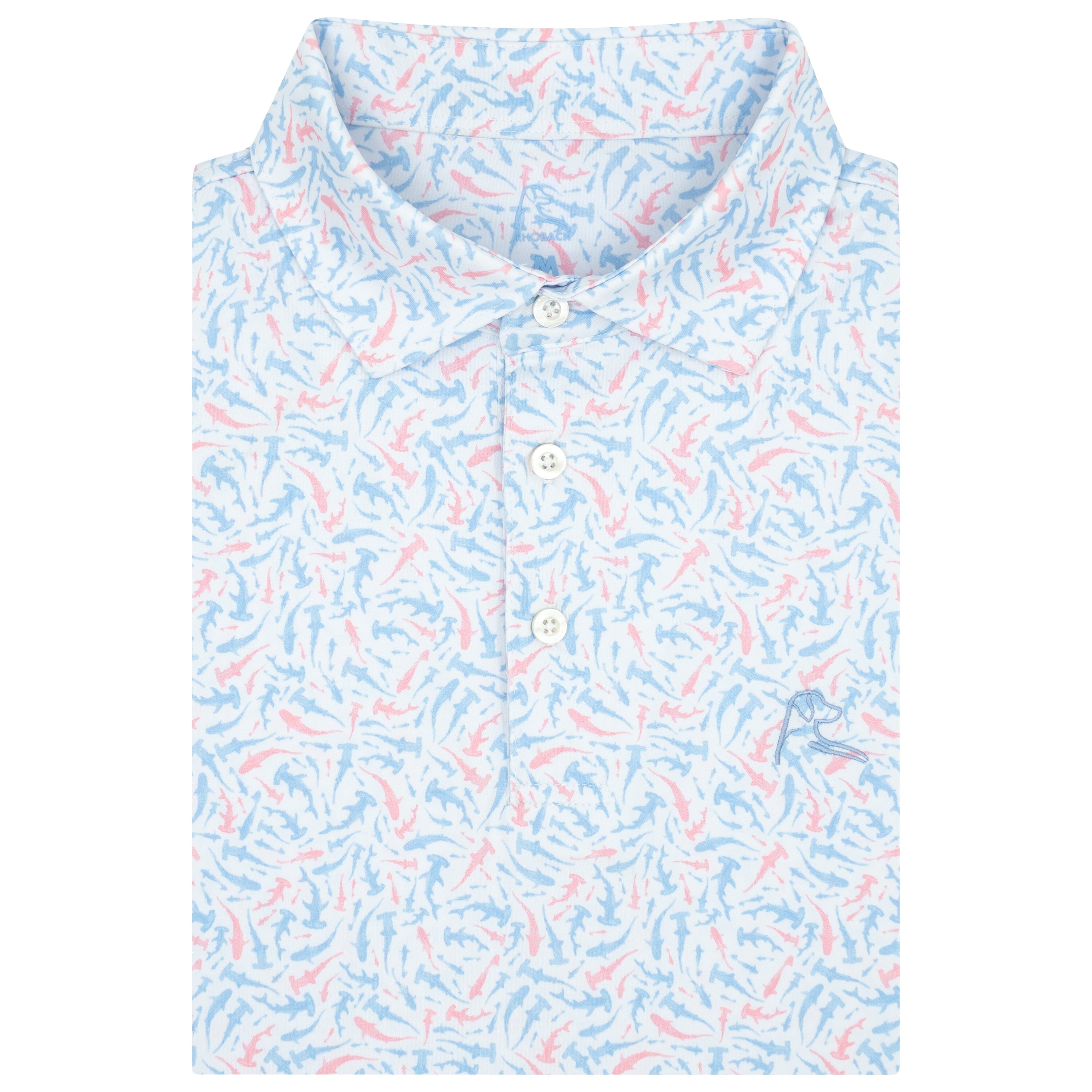 The Chum | Performance Polo | The Chum - White/Baby Blue