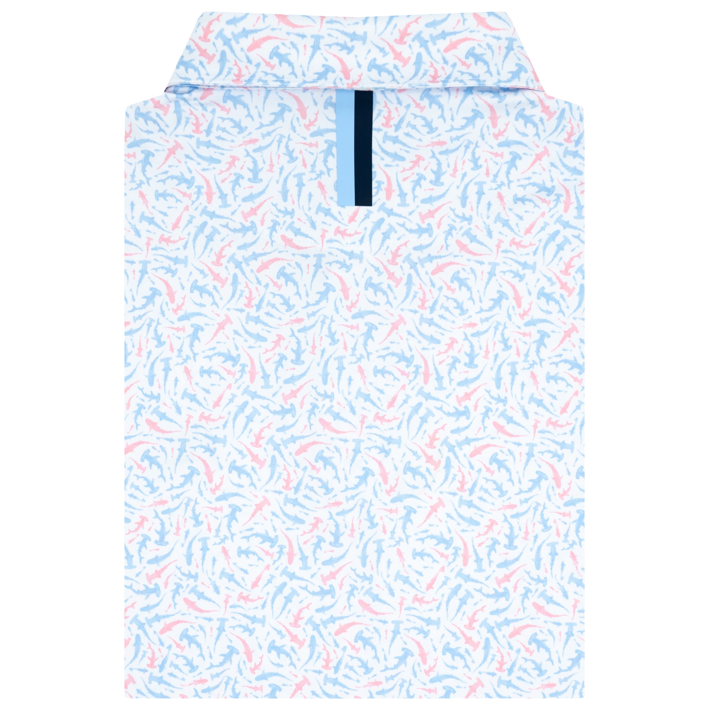 Alternative view of The Chum | Performance Polo | The Chum - White/Baby Blue