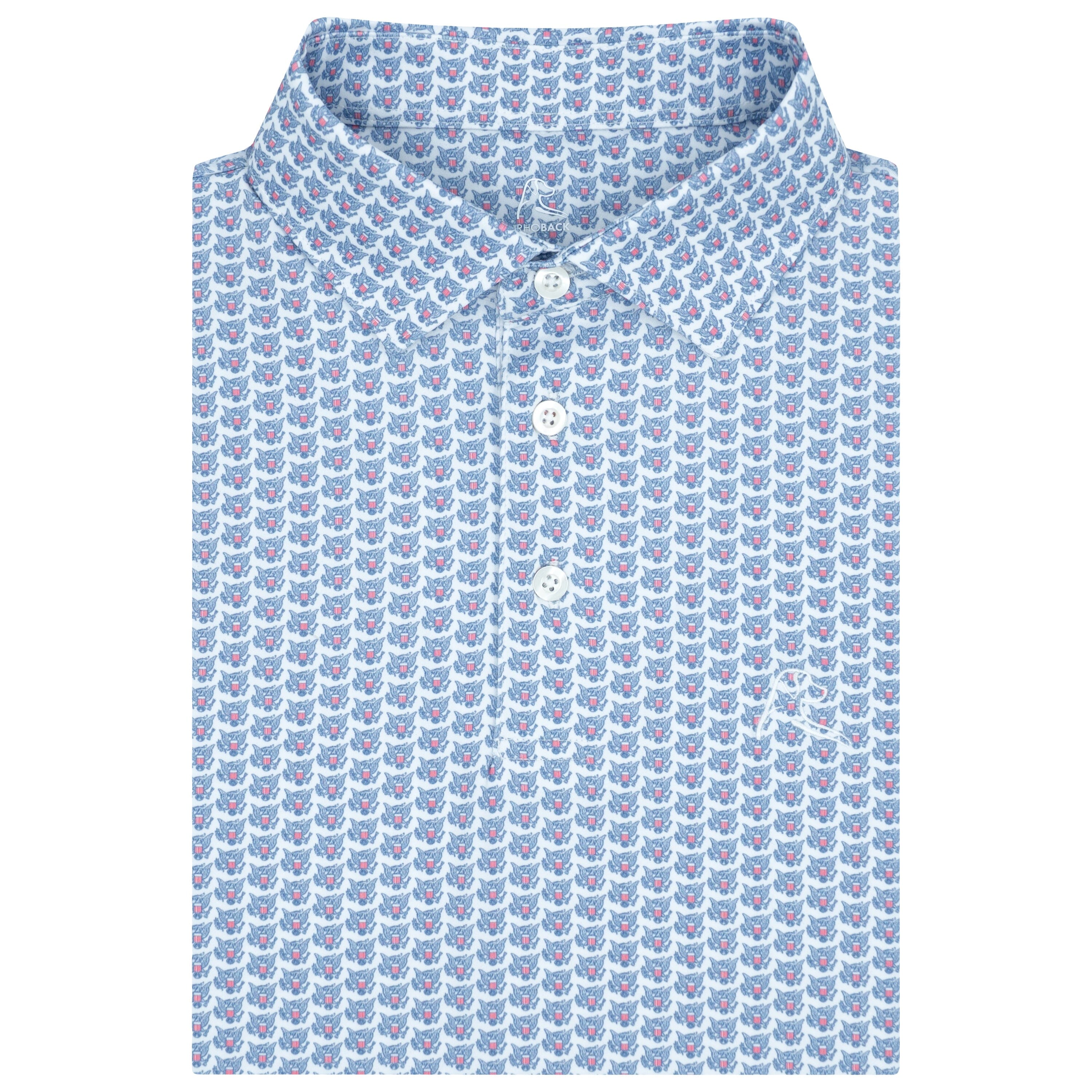 The Congressional Seal | Performance Polo | The Congressional Seal - White/Short Stop Blue - USA