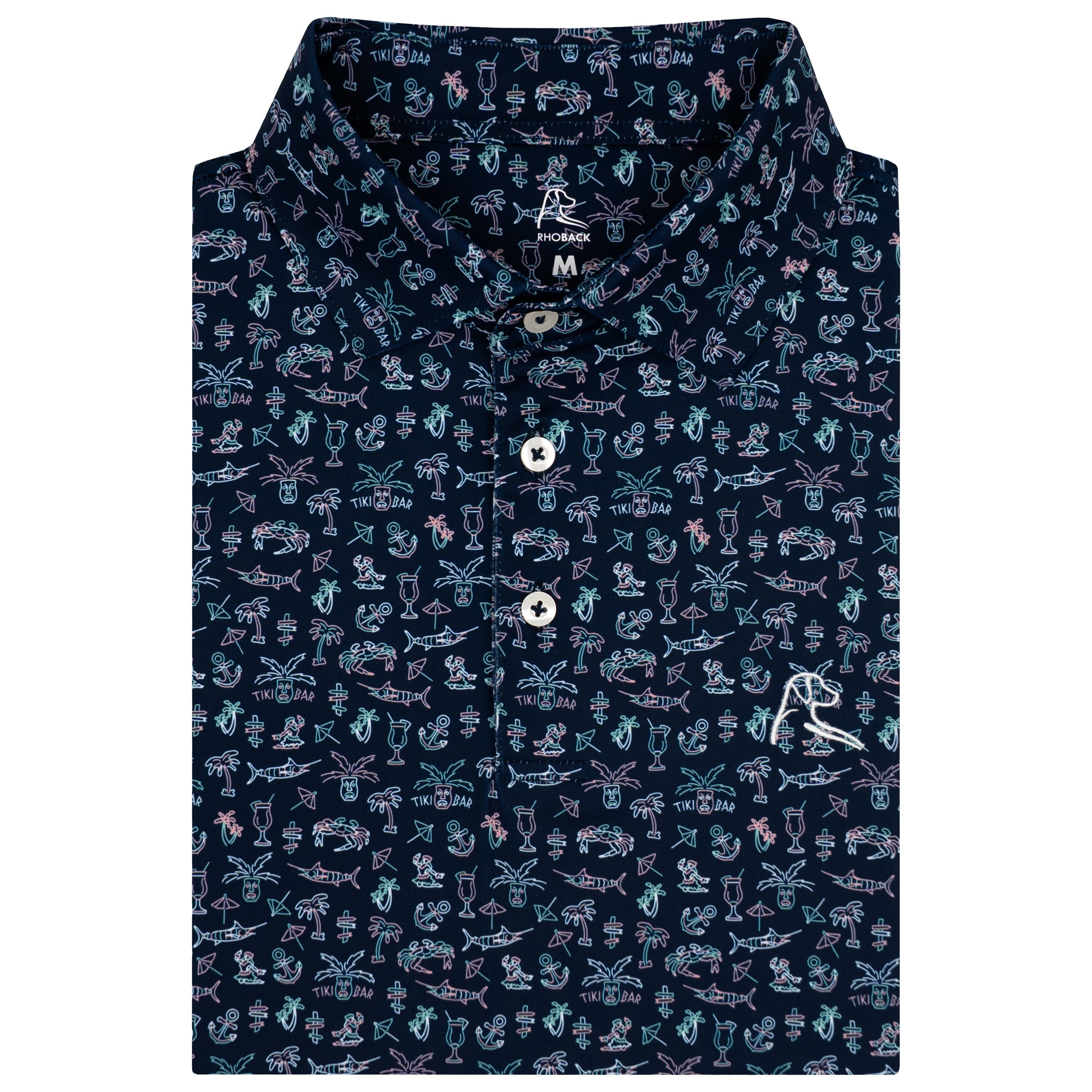 The Five O'Clock | Performance Polo | The Five O'Clock - Fleet Navy/Lotus Pink