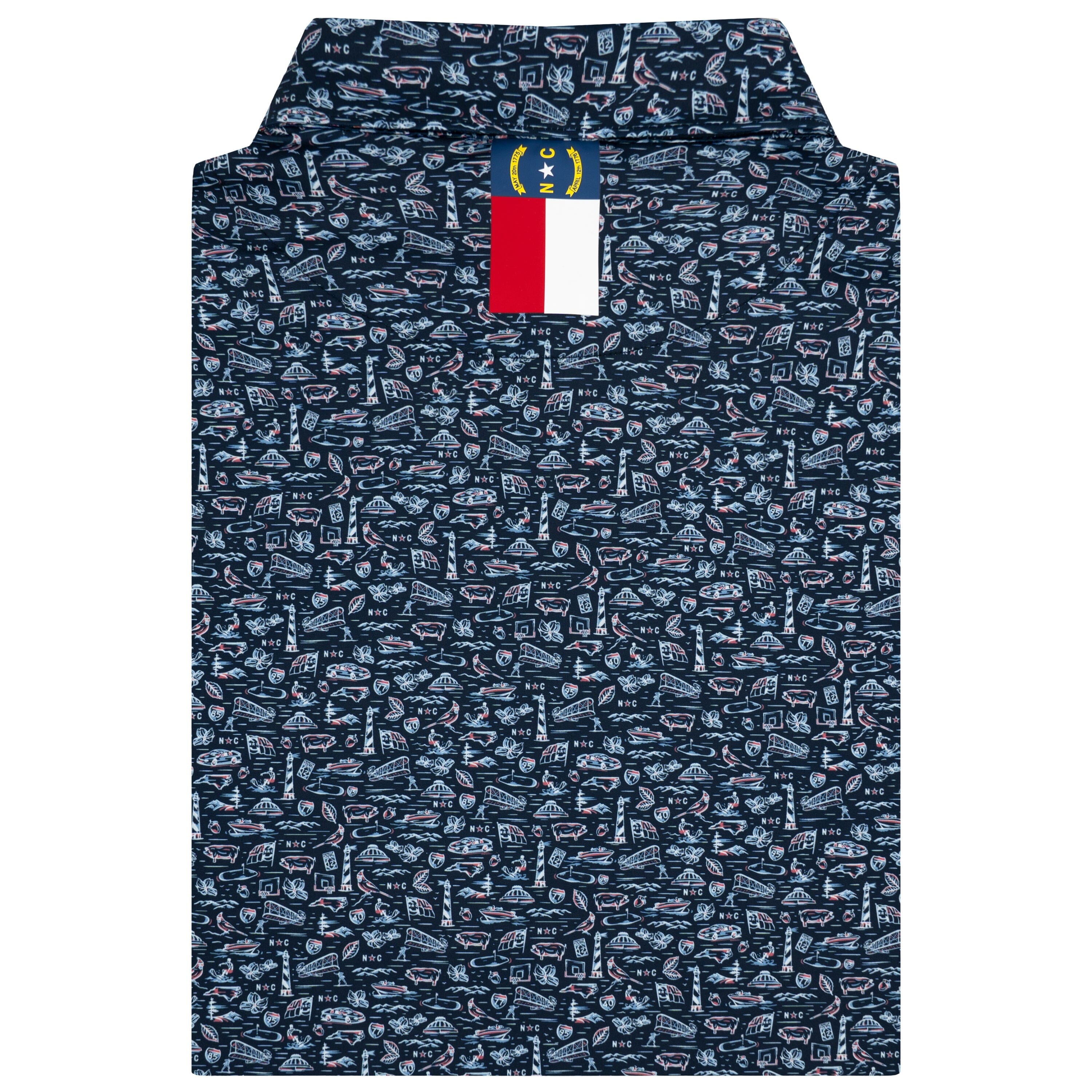 Alternative view of The Old North State | Performance Polo | The Old North State - Fleet Navy/White - NC