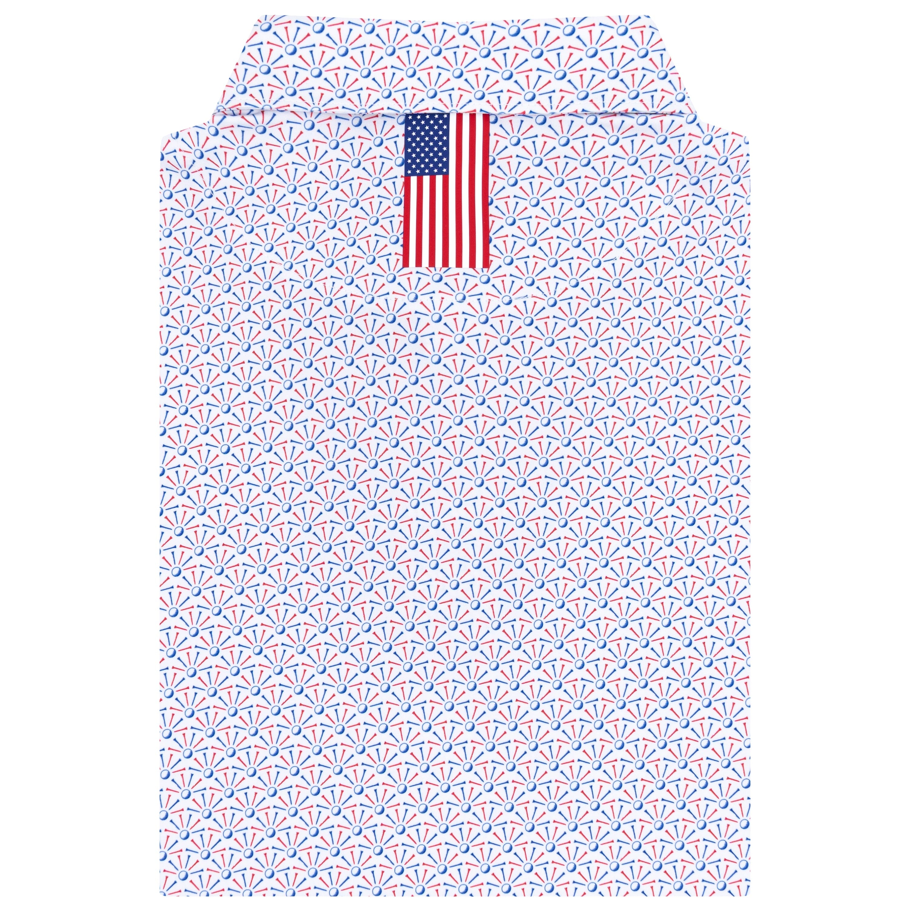 Alternative view of The Back Tees | Performance Polo | The Back Tees - White/Ocean Blue - USA