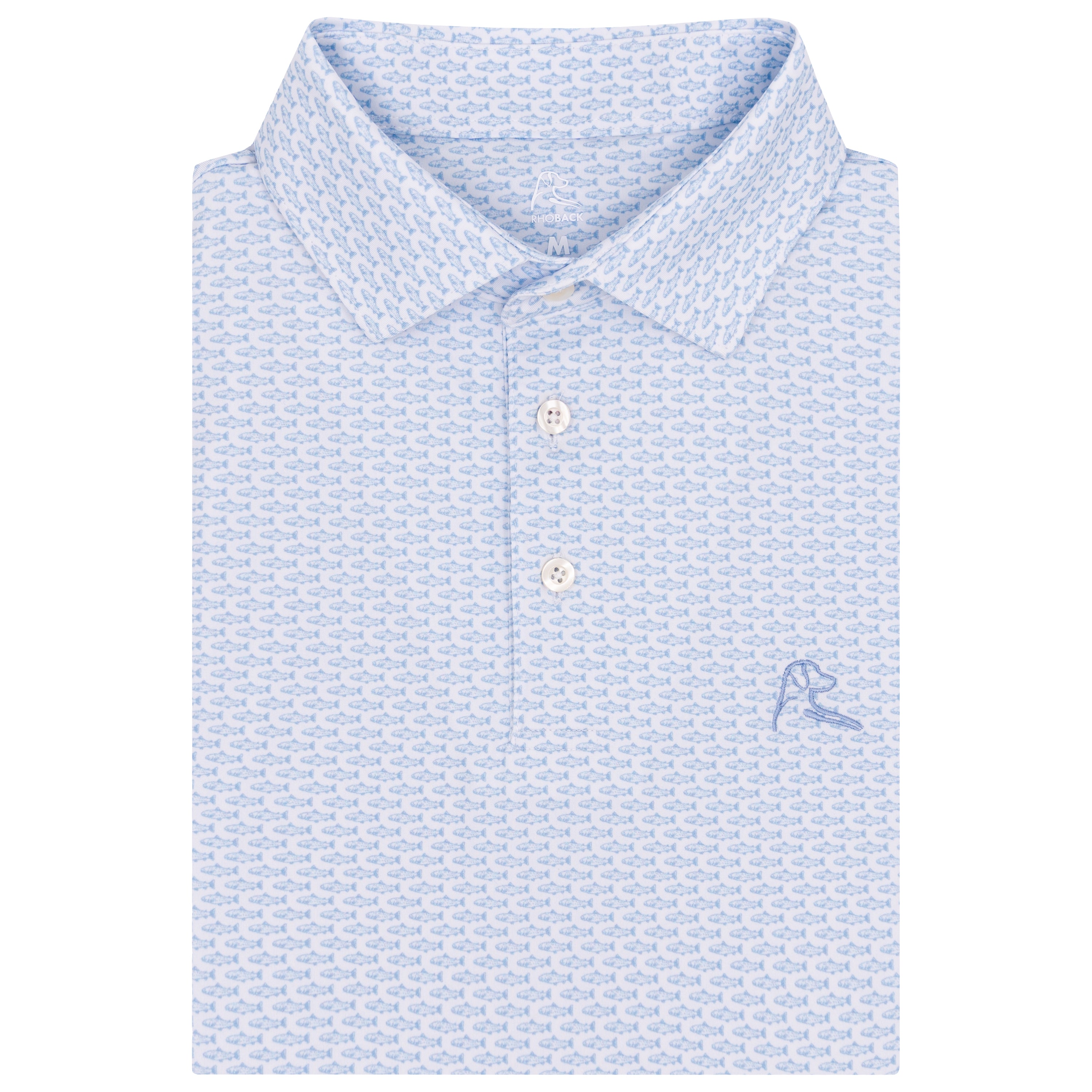 The Trout | Performance Polo | The Trout - White/Oxford Blue