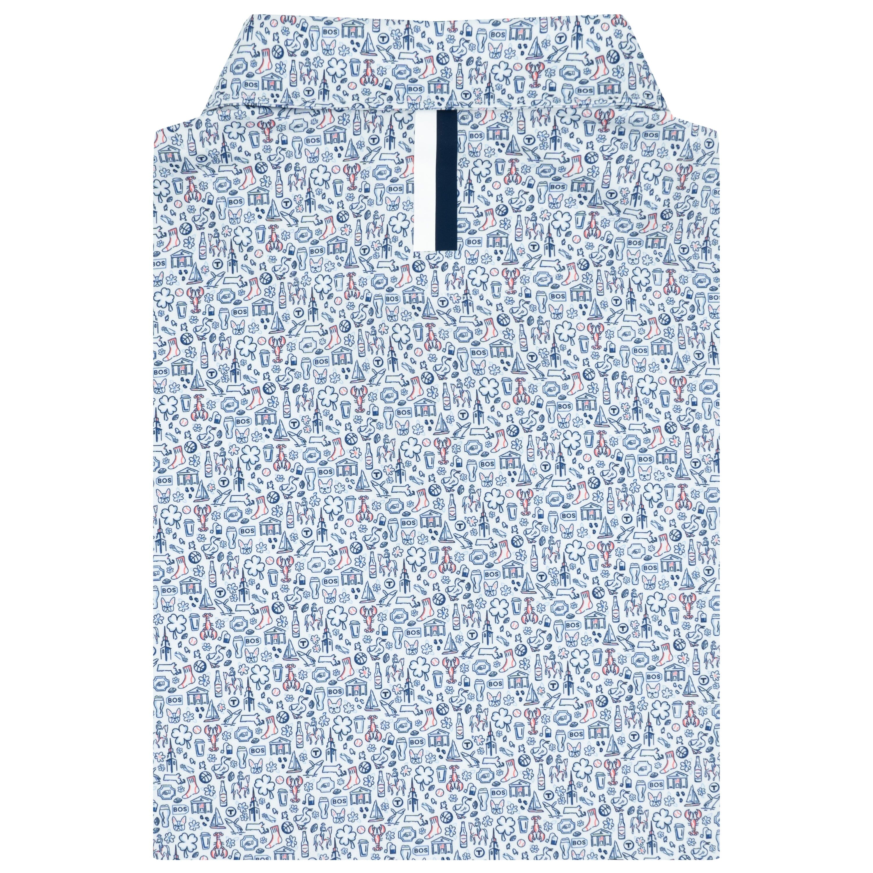 Alternative view of The City On A Hill | Performance Polo | The City On A Hill - White/Fleet Navy