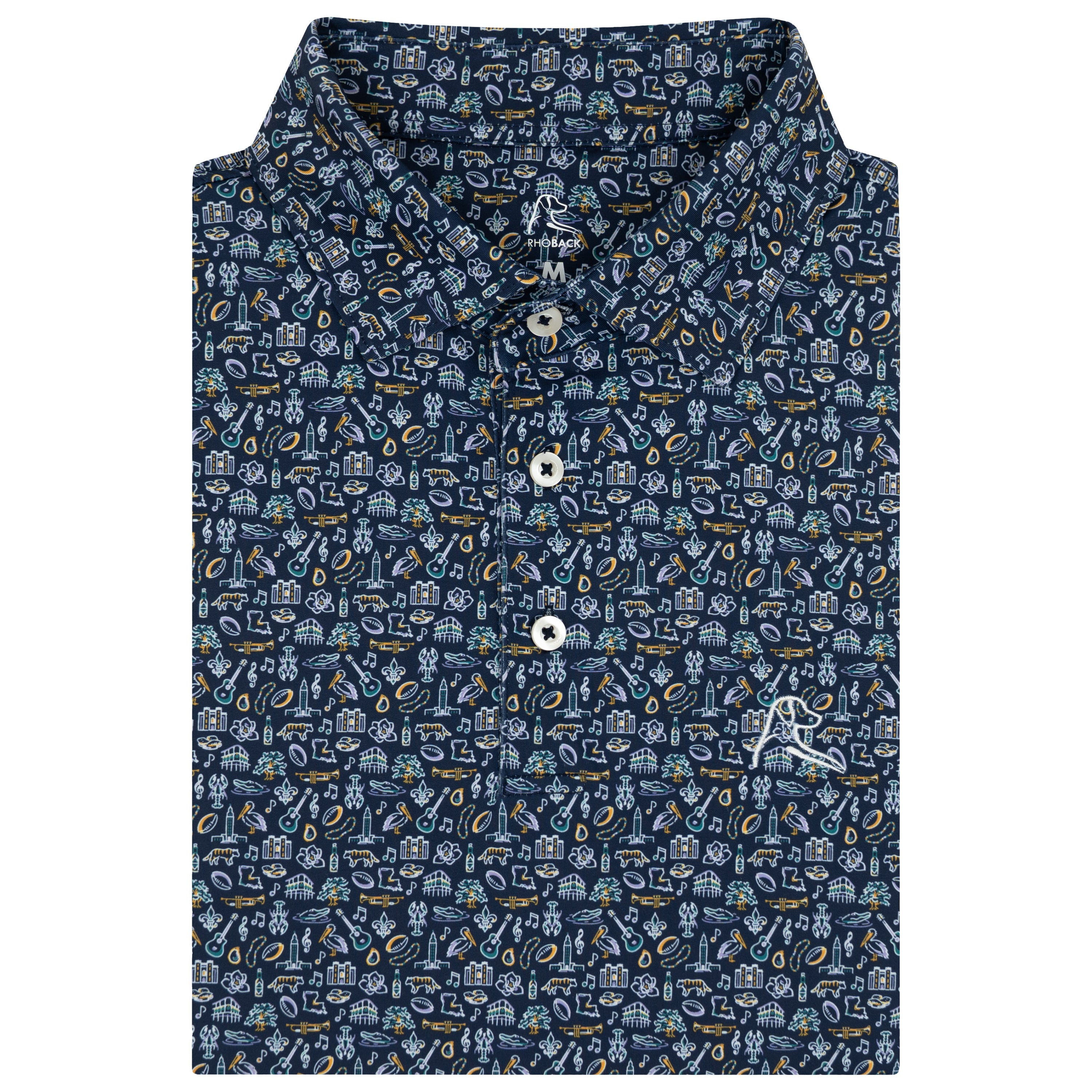 The Bayou State | Performance Polo | The Bayou State - Fleet Navy/White