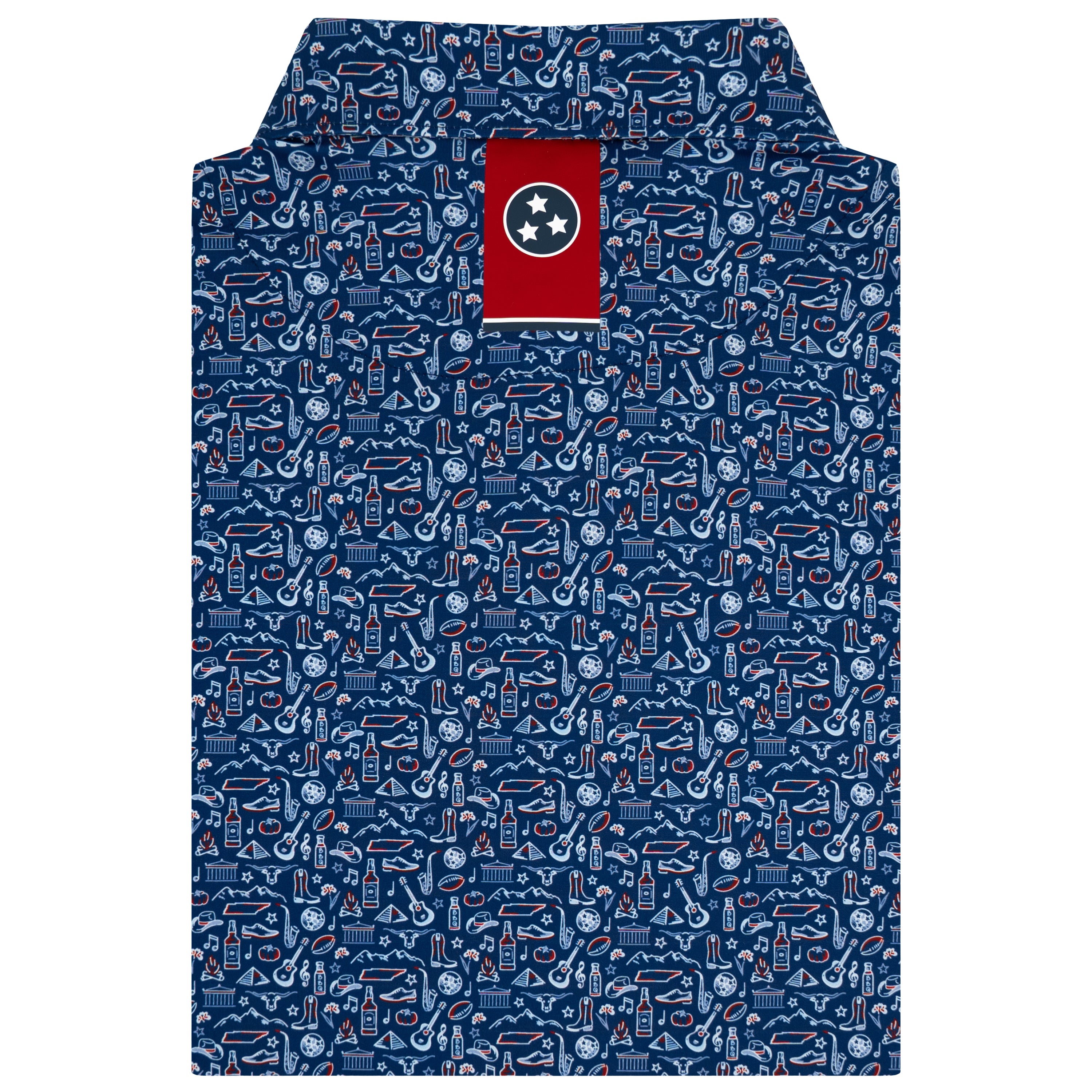 Alternative view of The Tennessee | Performance Polo | The Tennessee - Shoal Blue/White - TN