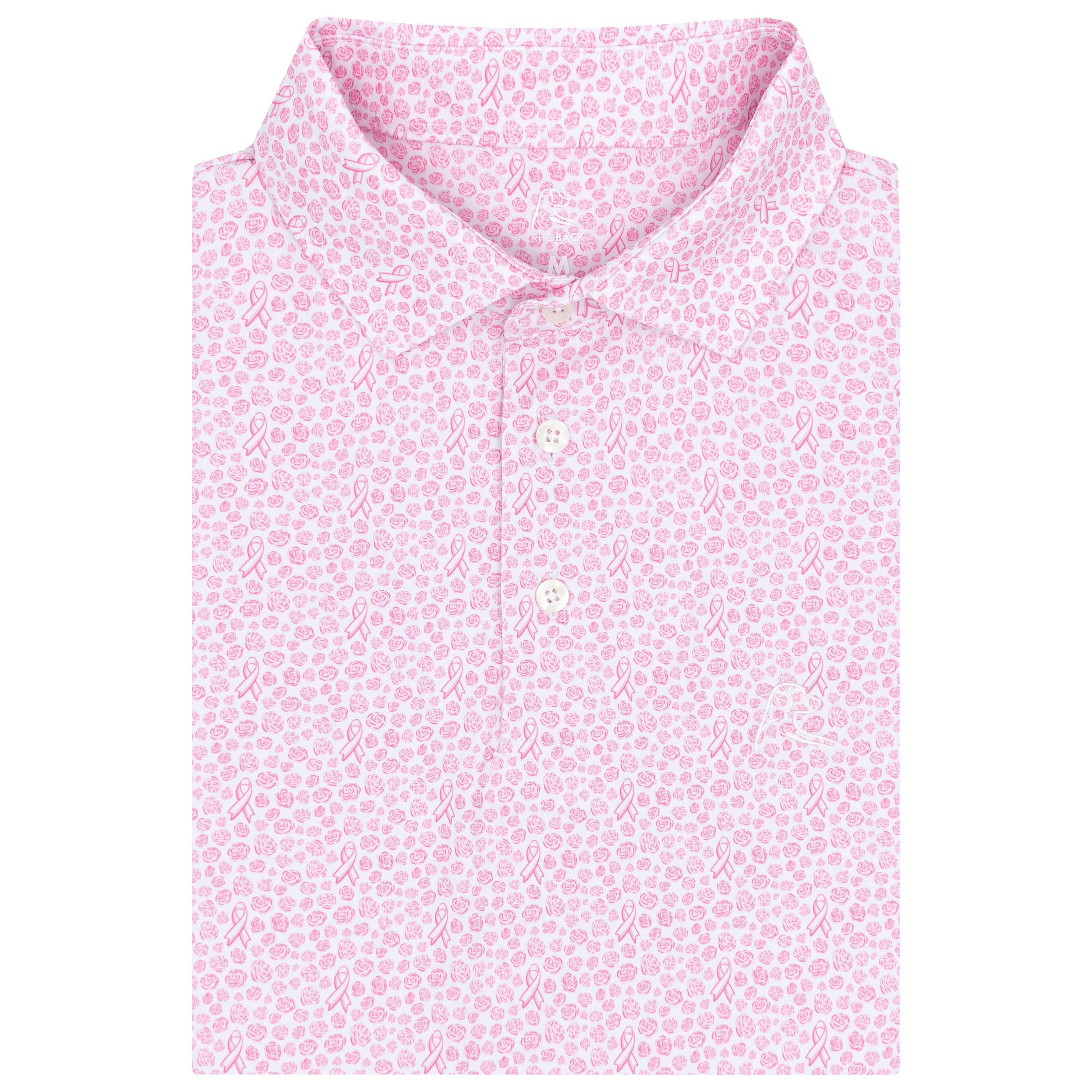 The Ribbons & Roses | Performance Polo | The Ribbons & Roses - White/Lotus Pink