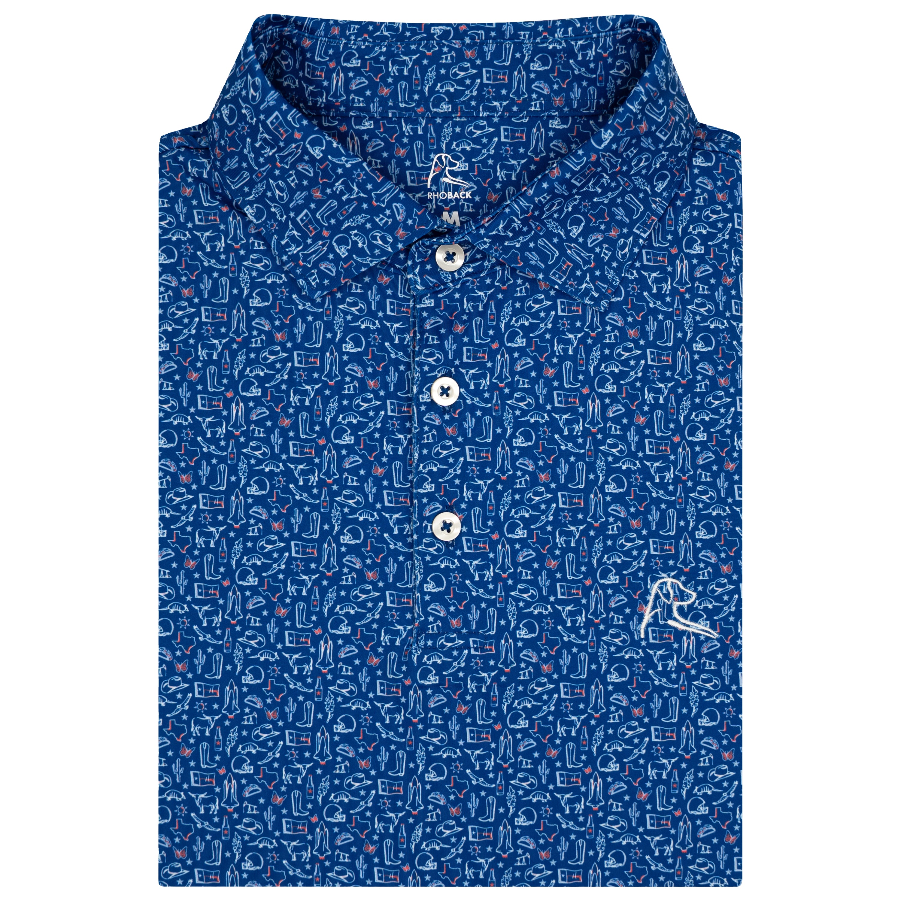 The Texan | Performance Polo | The Texan - Ocean Blue/White - TX