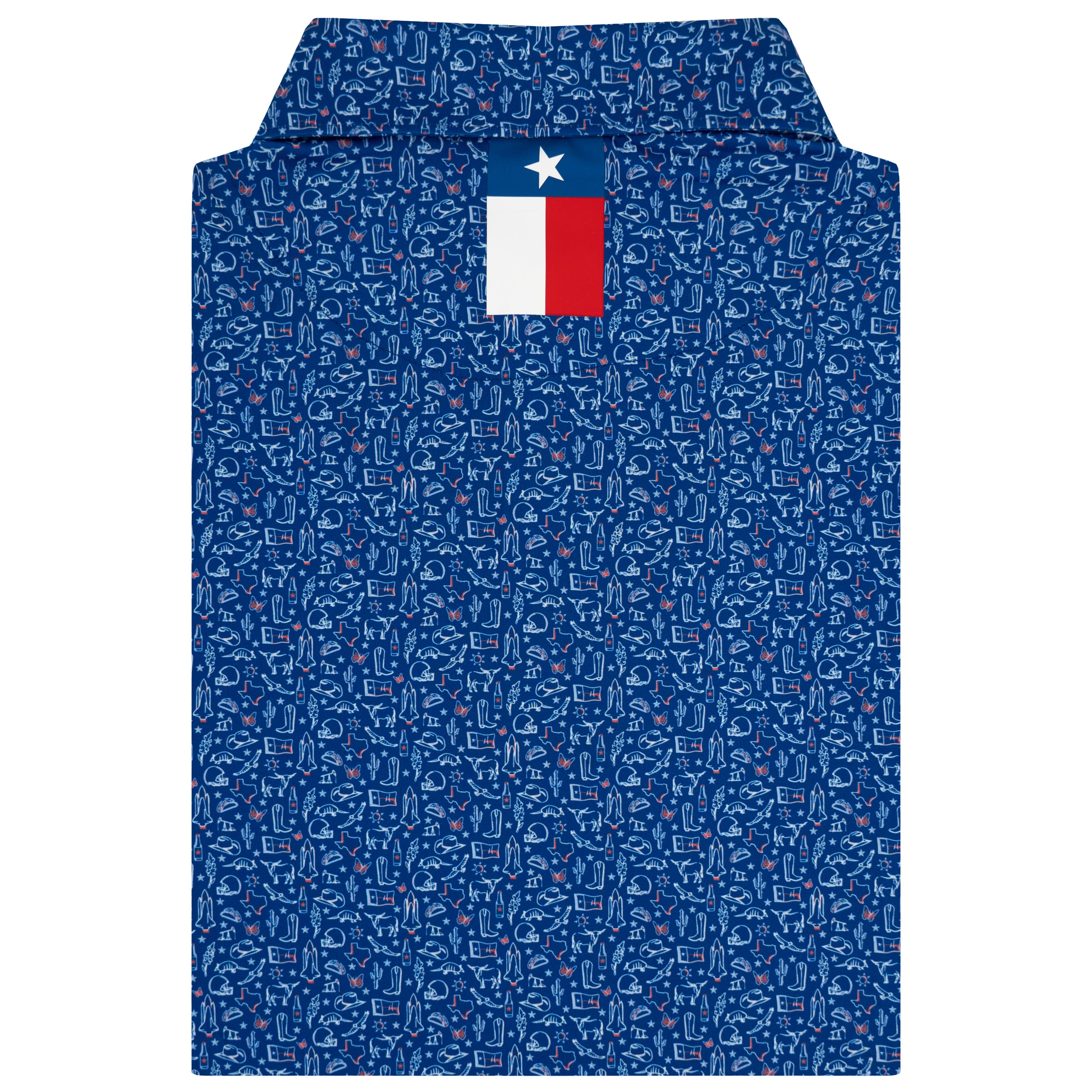 Alternative view of The Texan | Performance Polo | The Texan - Ocean Blue/White - TX