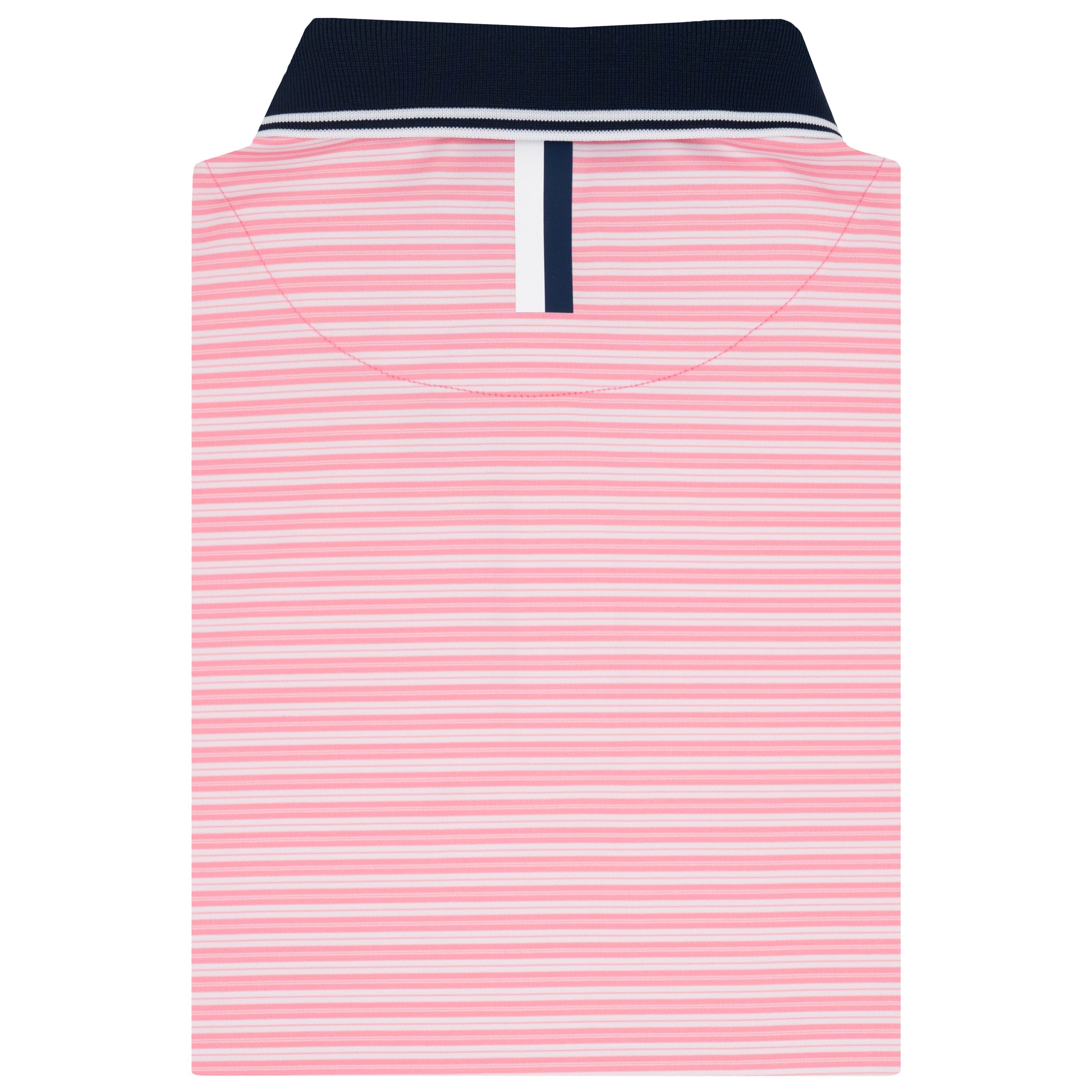 Alternative view of The Butler Stripe | Performance Polo | The Butler Stripe - Dogwood Pink/White