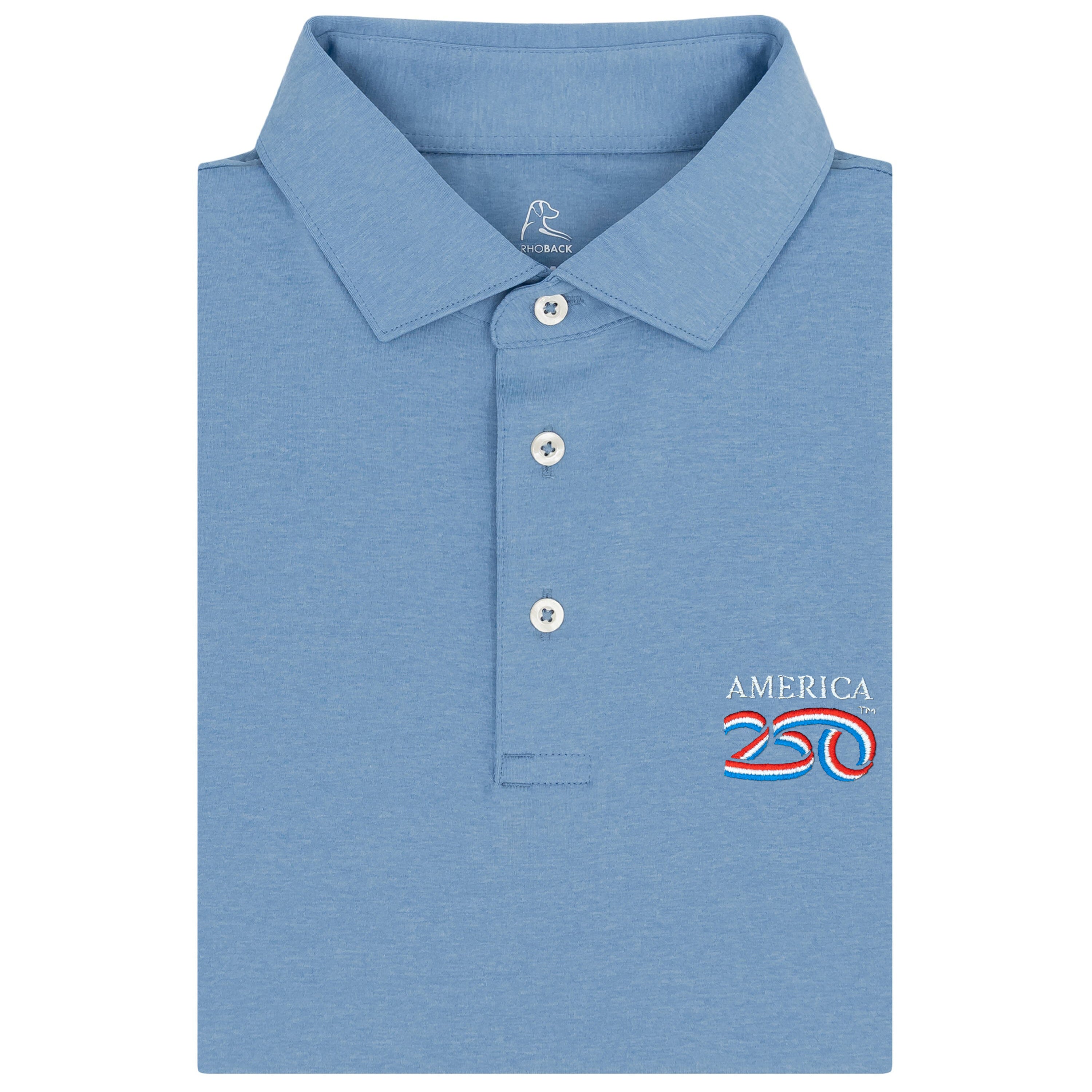 Heather | Performance Polo | Heather - Potomac Blue/Baby Blue - AM250 1