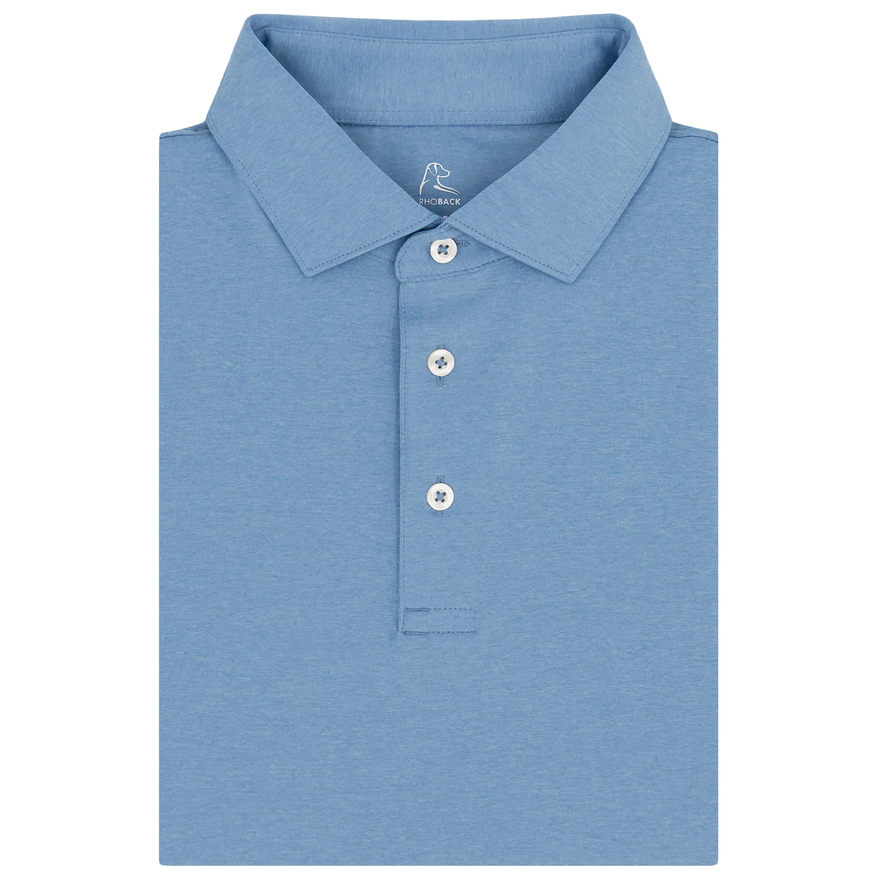 Heather | Performance Polo | Heather - Potomac Blue/Baby Blue