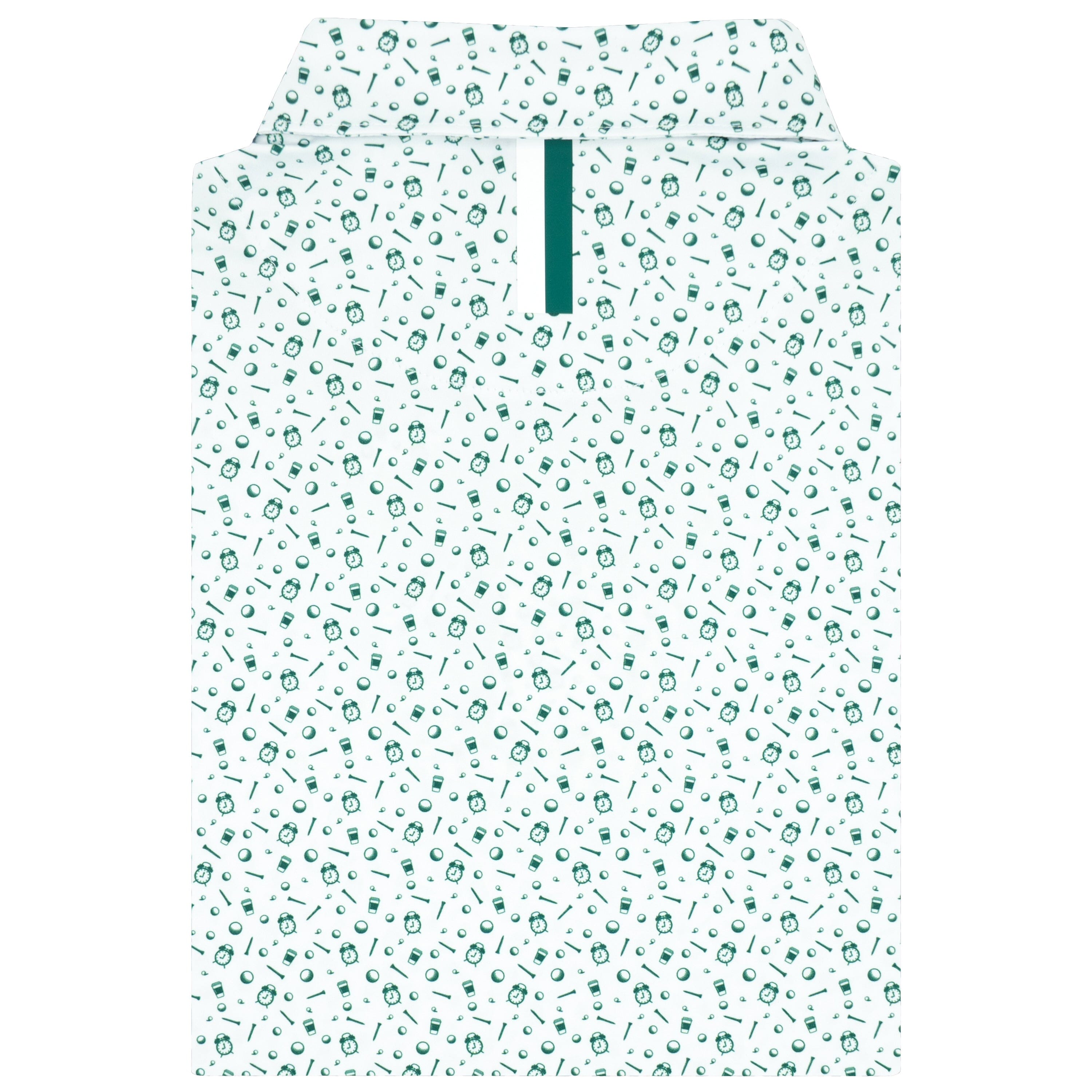 Alternative view of The Tee Time | Performance Polo | The Tee Time - White/Fairway Green