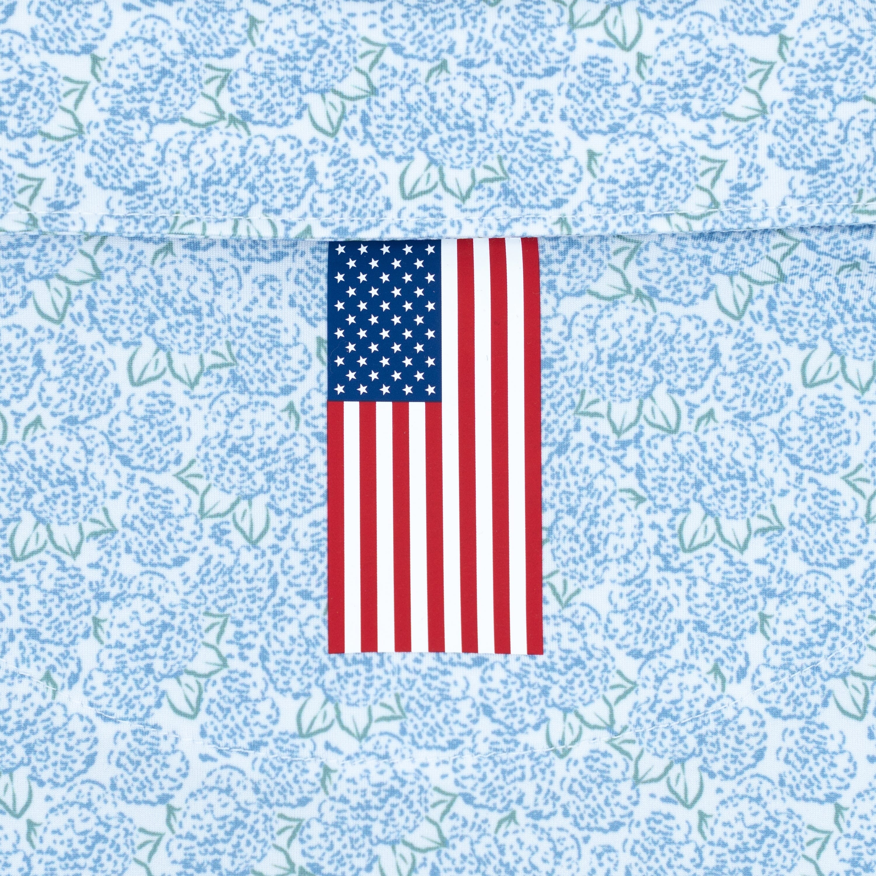 The Blooming Hydrangea | Performance Polo | The Blooming Hydrangea - White/Lake Blue - USA - Image 3
