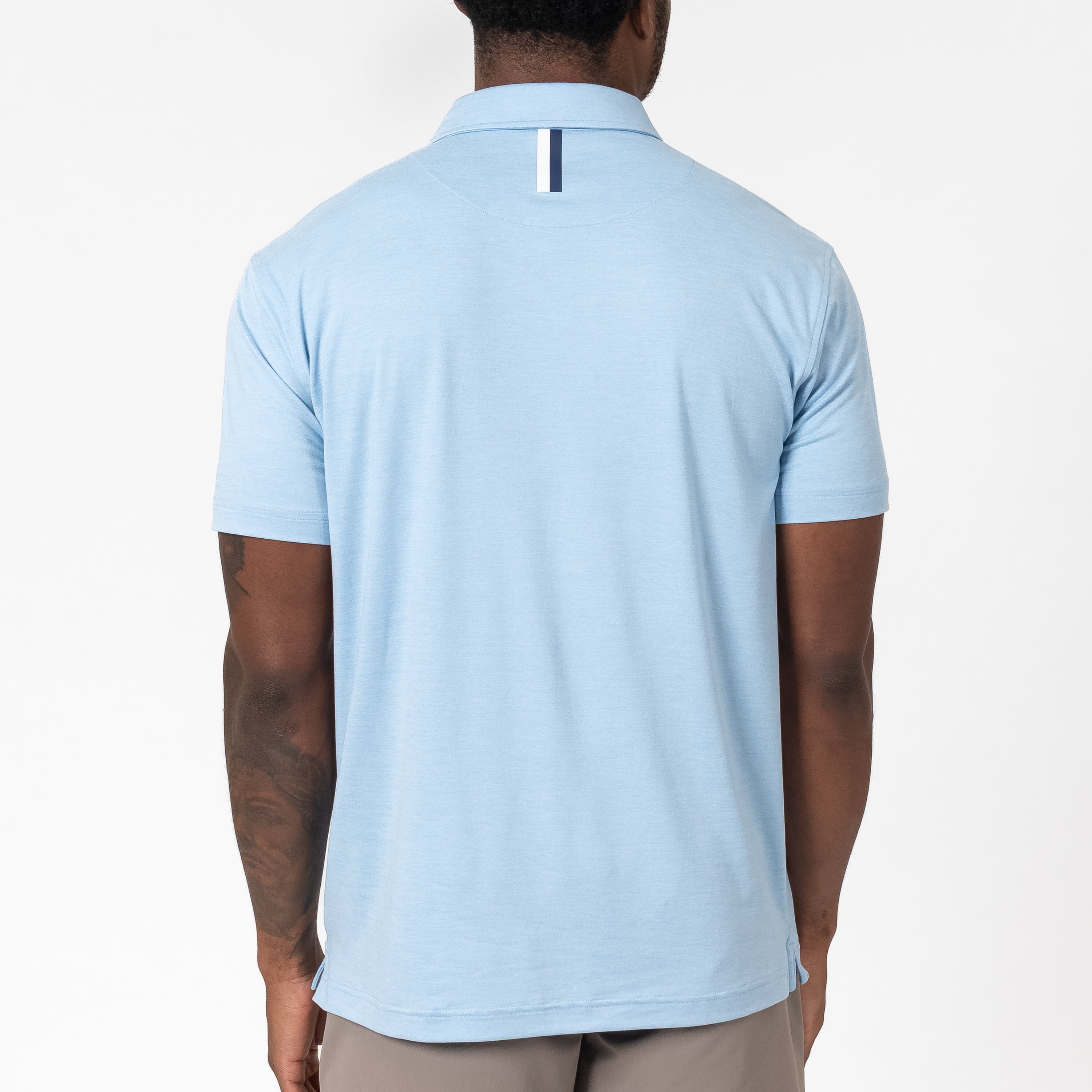 Alternative view of Tailwind Performance Polo | Heather - Baby Blue/Baby Blue