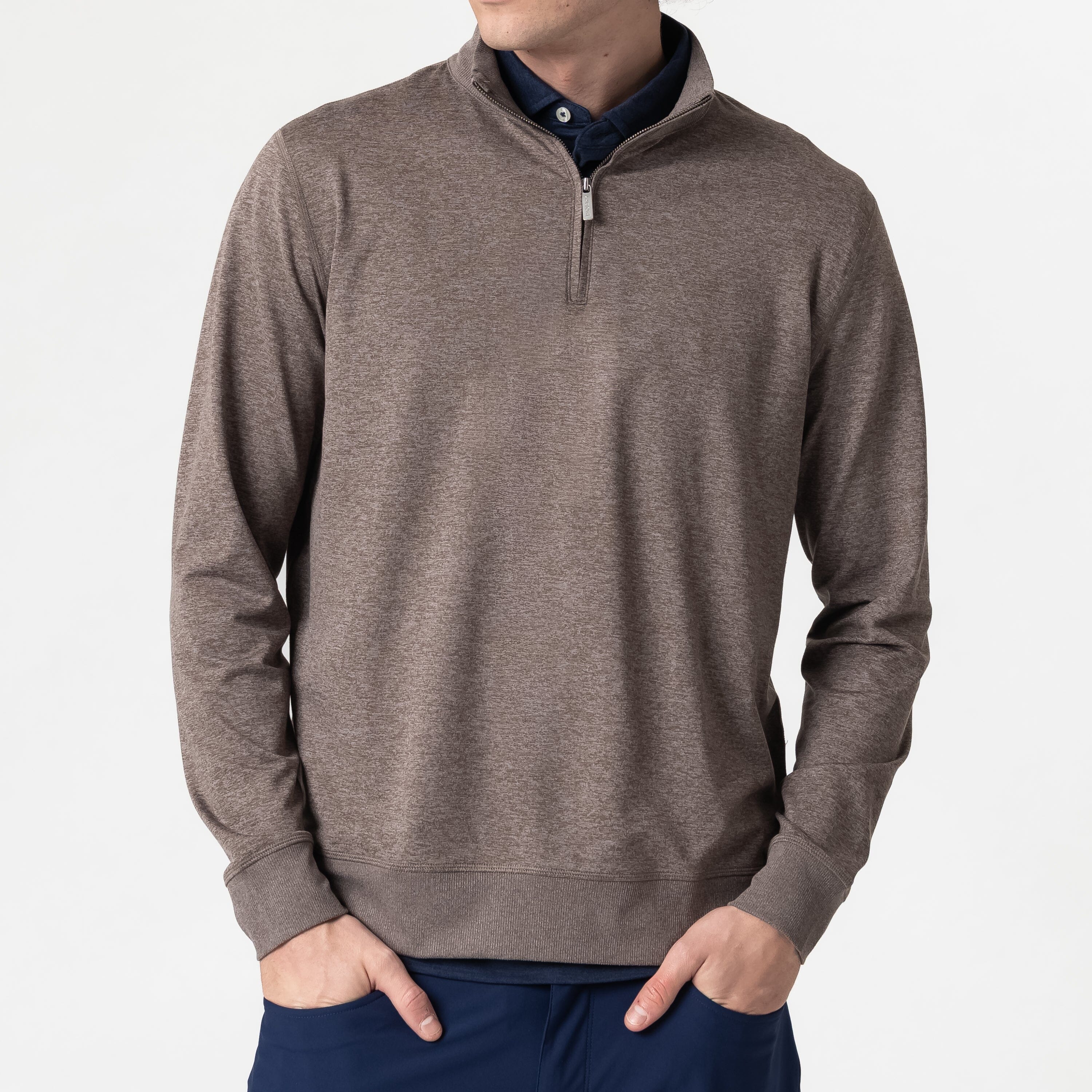 Alternative view of Pace Q-Zip Pullover | Heather - Greyhawk/Dark Taupe