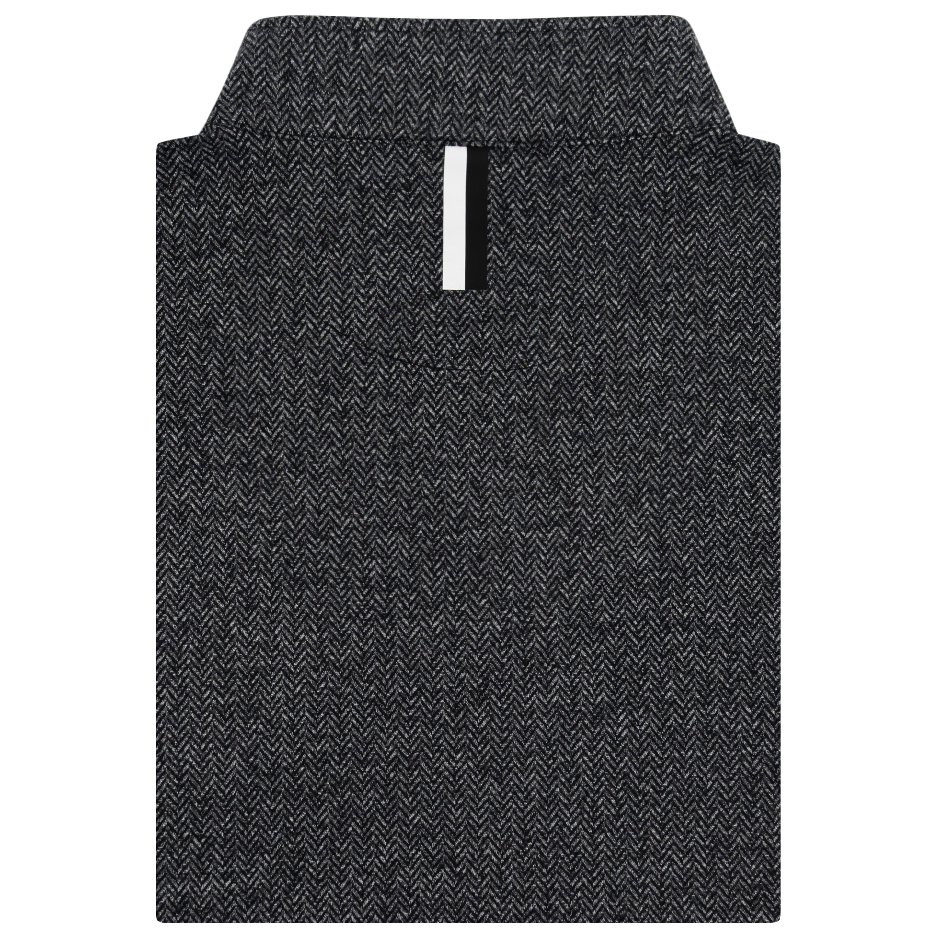 Alternative view of Herringbone Jacquard Performance Q-Zip | The Herringbone - Black/White